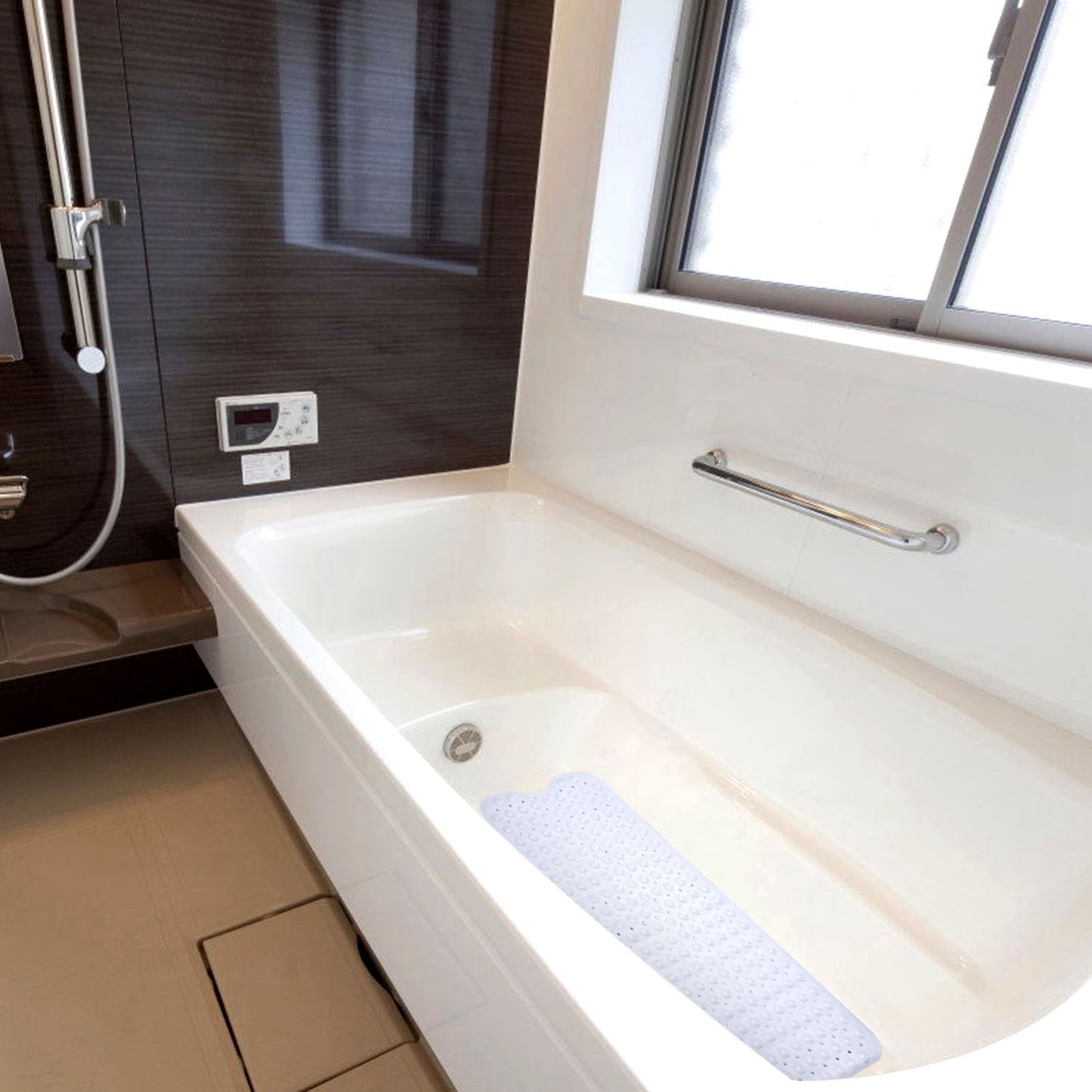 Bath Tub Mat Non-Slip Shower Mat BPA-Free Massage Anti-Bacterial with Suction Cups Washable for Bathroom Kitchen Pool