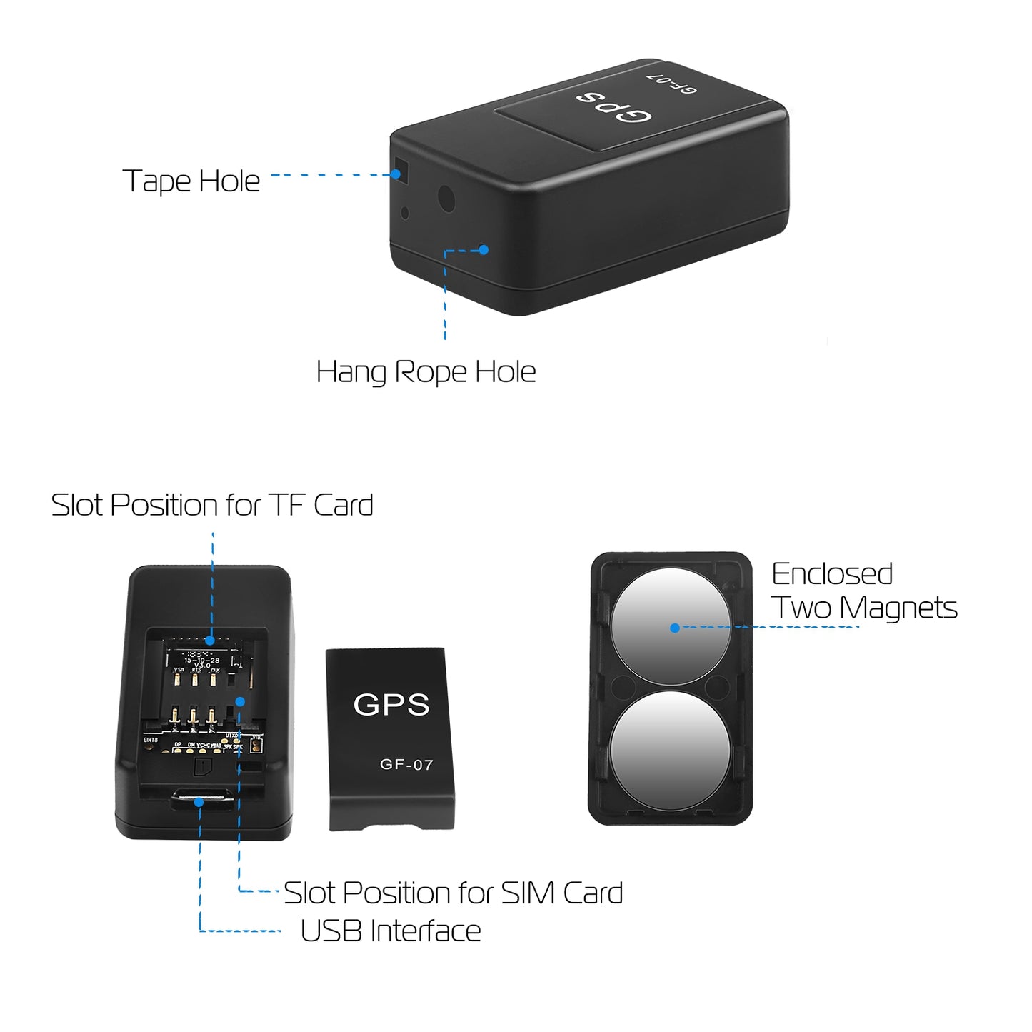 GPS Tracker Magnetic GSM GPRS GPS Tracker Anti-theft Car Kids Tracking Locator Anti-lost Pets Tracking