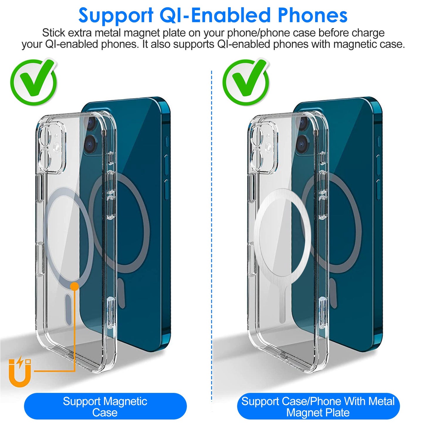 Magnetic Wireless Car Charger MagSafe Car Phone Mount Air Vent Holder 15W Wireless Charger Fit for IOS Phone 12/13/14 Series and QI-Enabled Phones wit