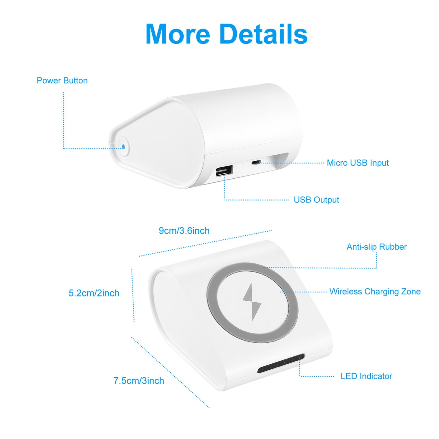 Qi Wireless Charger 10400mAh Power Bank 5W Wireless Charger Pad 2.1A USB Charge Port Portable Battery Charger for iPhone XS MAX XR Galaxy S10 S9+ Note