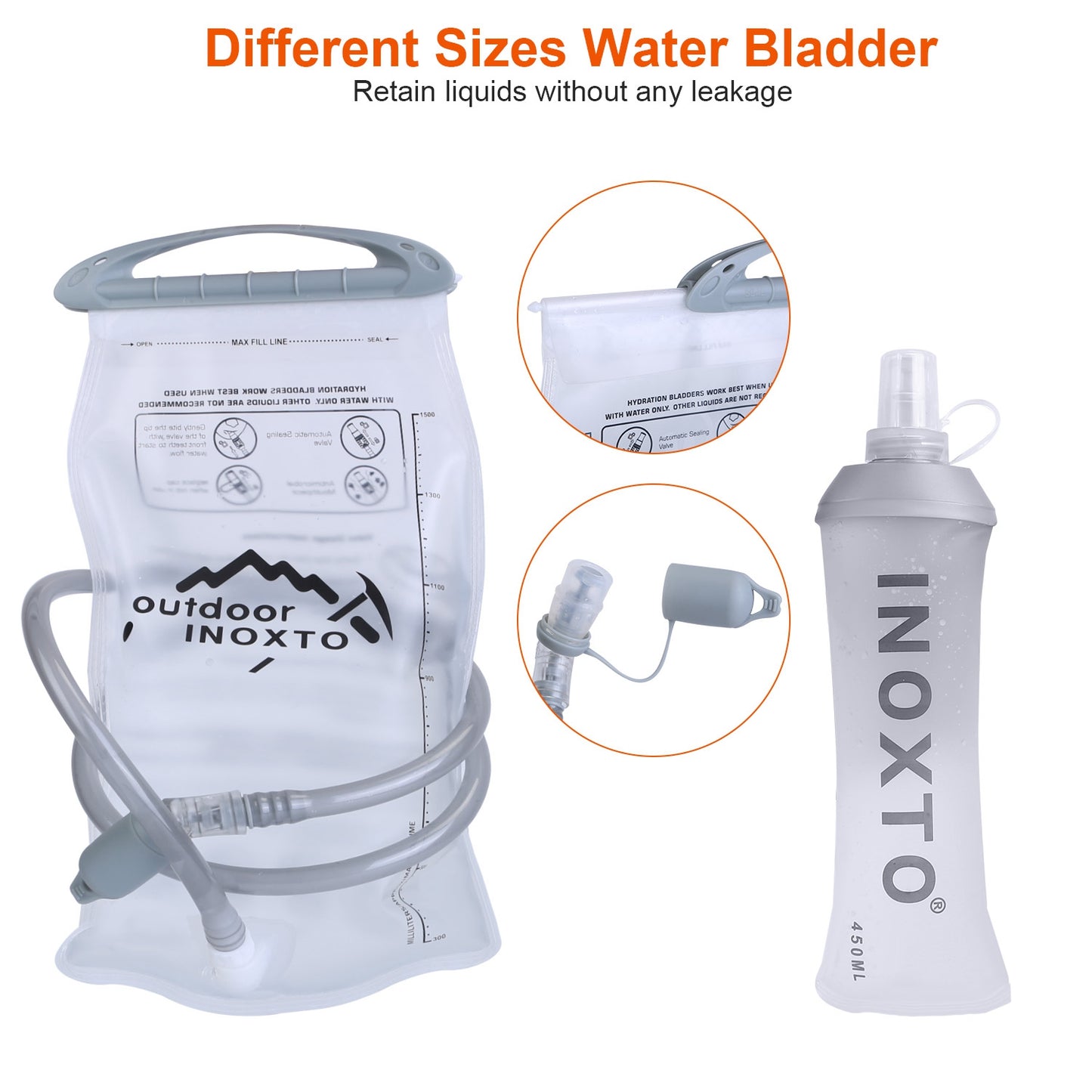 Sport Hydration Vest Running Backpack with 15oz 50oz Water Bladder Adjustable Strap Storage Bag for Trail Running Marathon Race Hiking