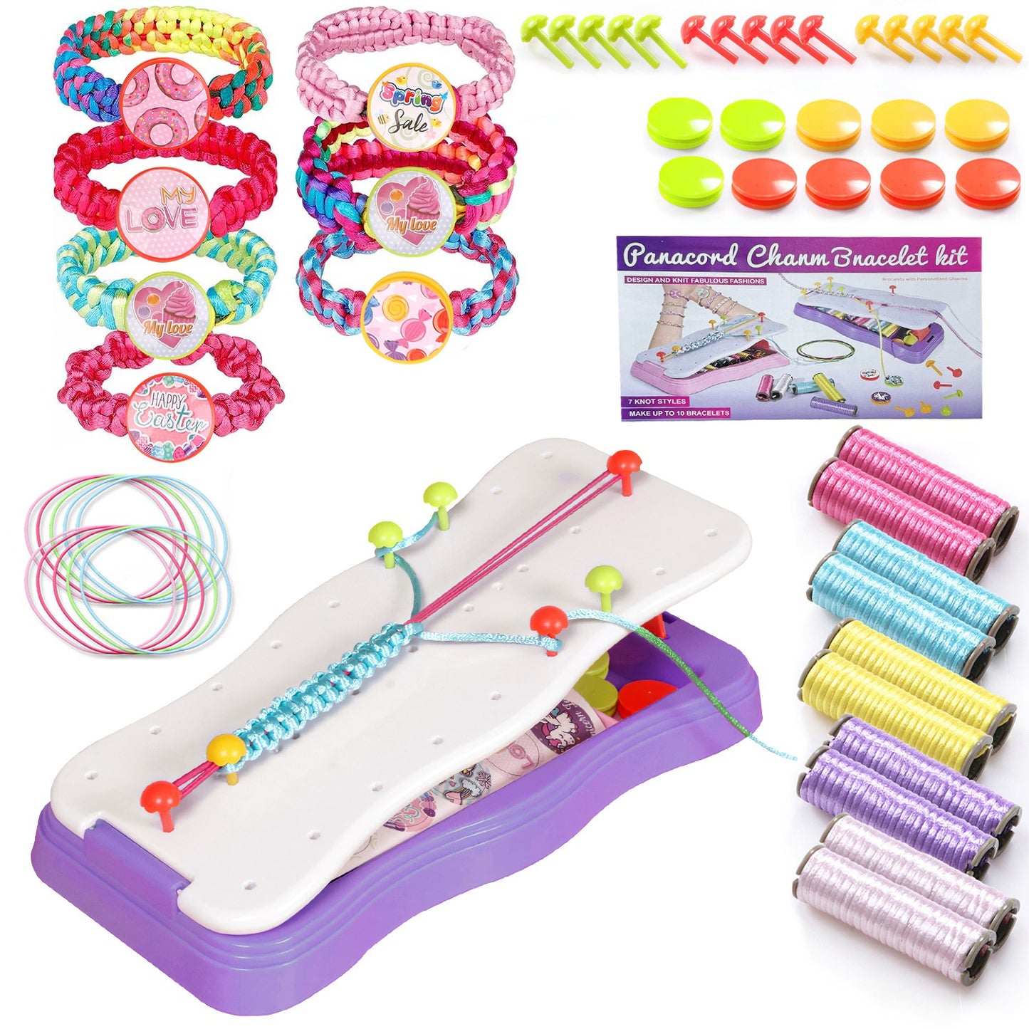 Bracelet Making Kit DIY Arts and Crafts Toys Kids Travel Activity Set Birthday Gifts For 6 7 8 9 10 11 12 Year Old Girls