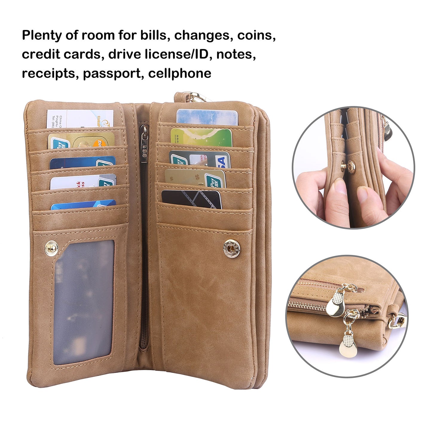Luxury WomenÕs Leather Clutch Wallet Card Holder Phone Case Purse