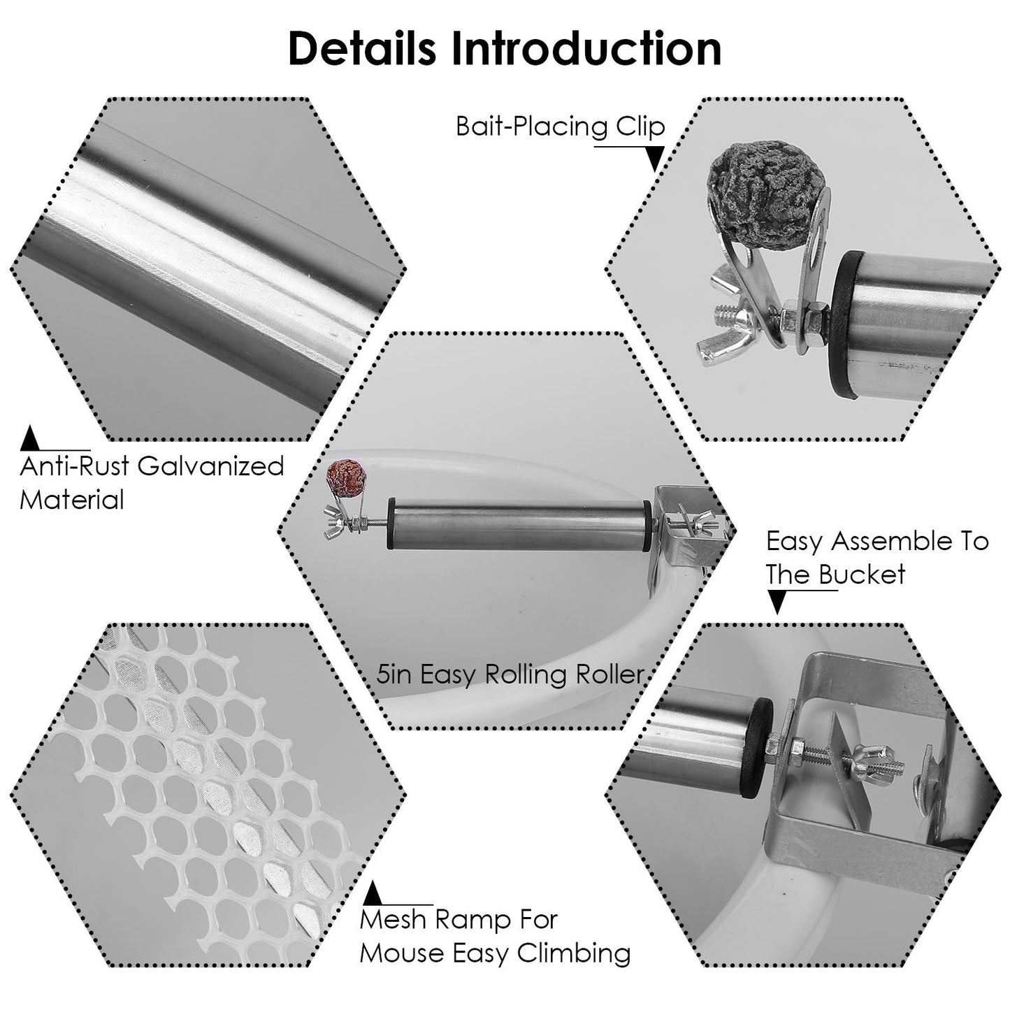 Reusable Mice Rat Mouse Killer Roll Trap Log Rolling Mouse Catcher Rodent Traps Mouse Control w/ 19.69in Mesh Ramp For Mice Rats Rodents Outdoors Indo