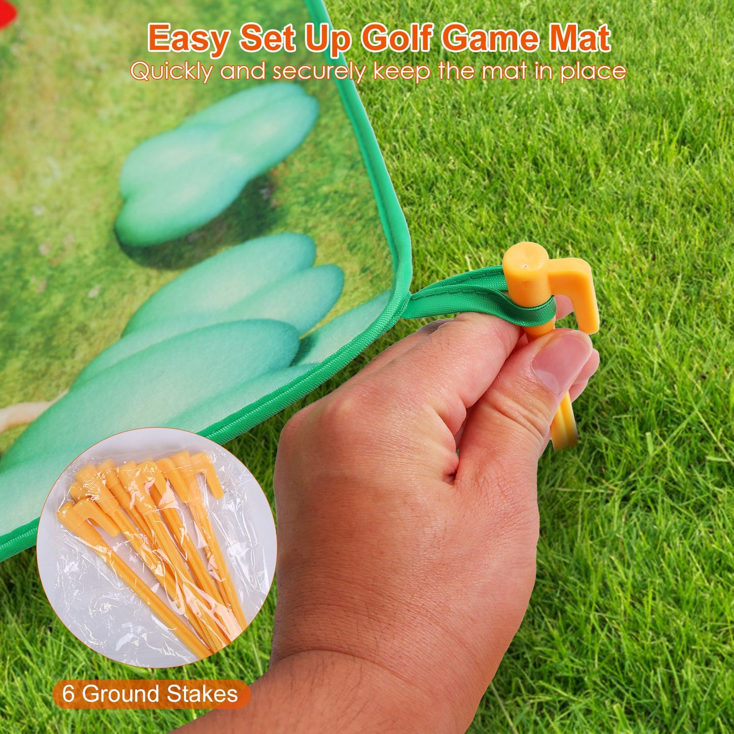 Golf Game Set Golf Game Training Mat Chipping Mat 20Pcs Sticky Golf Balls Indoor Outdoor Golf Practice Mat For Kids Party Family Gathering