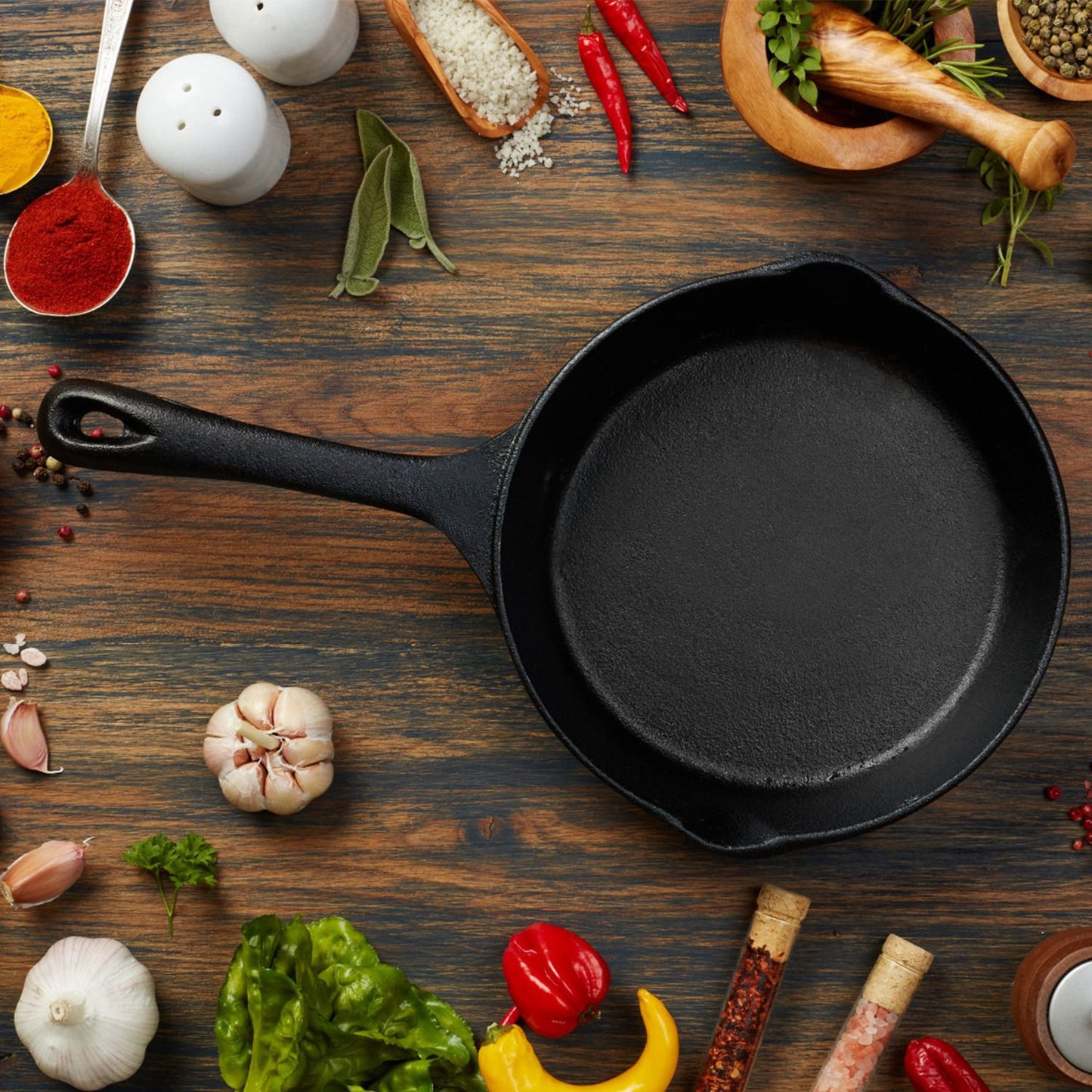 3Pcs Pre-Seasoned Cast Iron Skillet Set 6/8/10in Non-Stick Oven Safe Cookware Heat-Resistant Frying Pan for Frying SautŽing Cooking Baking