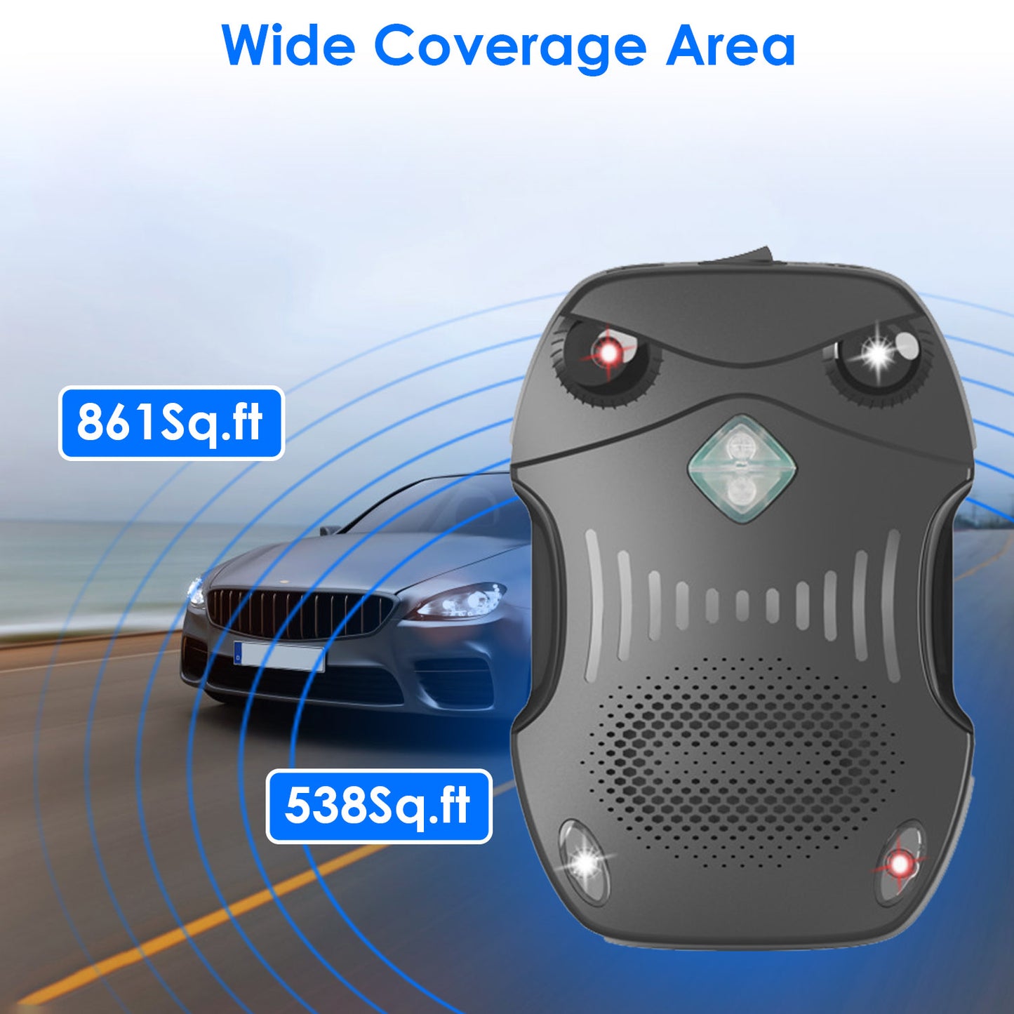 2 Pack Under Hood Ultrasonic Rodent Repeller Rodent Control Deterrent Chaser Blocker for Vehicle Indoor with Strobe Light 3 Power Supplies