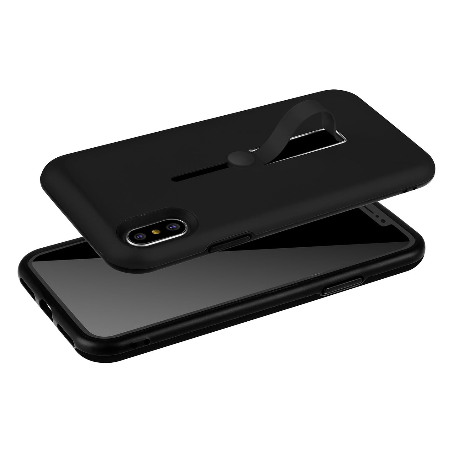 Finger Strap Phone Case for iPhone X Drop-protection Finger Ring Rugged Phone Case with Kickstand Dual Layer Case
