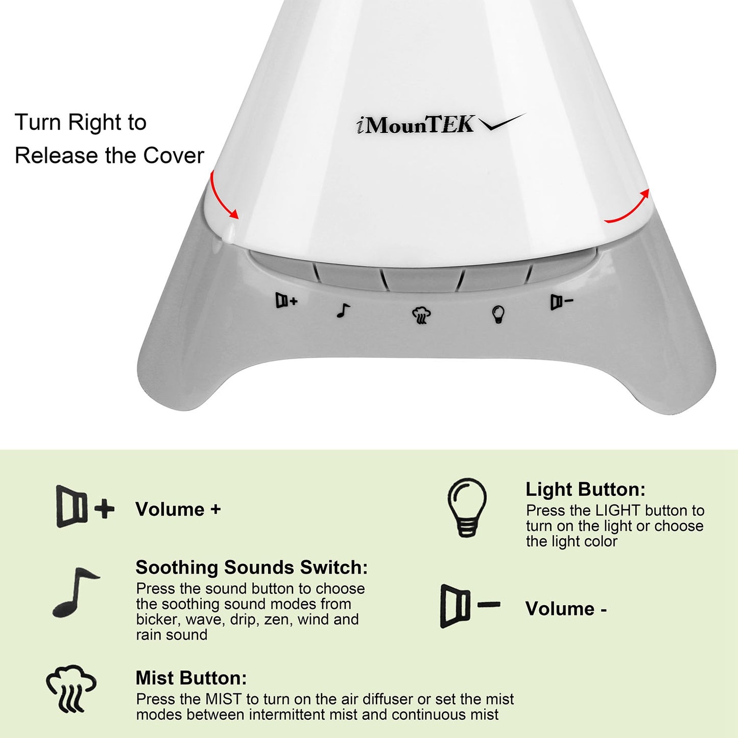 120ml Cool Mist Humidifier Ultrasonic Aroma Essential Oil Diffuser w/Soothing Sounds 7 Color Night Lights Waterless Auto Off for Relaxation and Sleepi