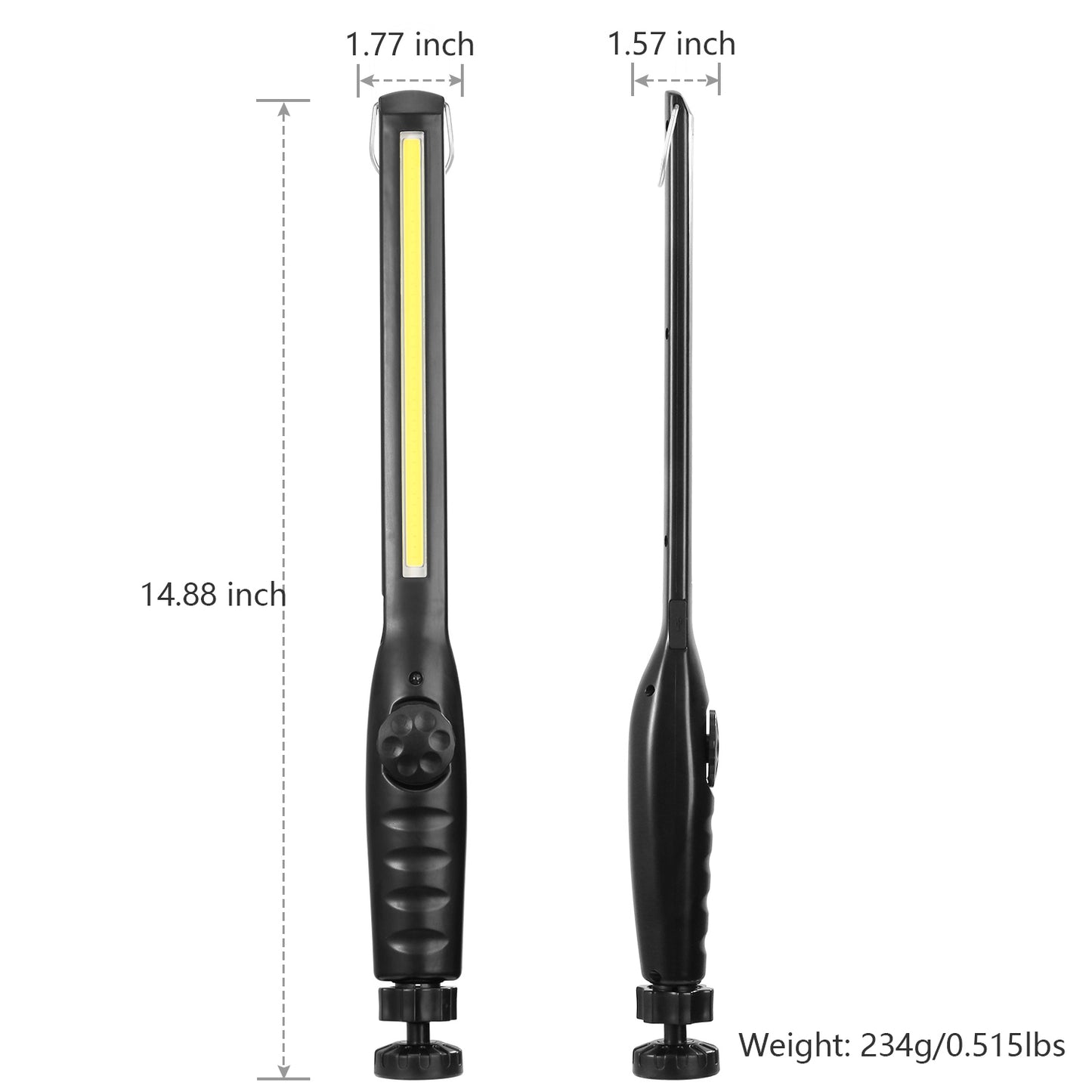 COB Work Light IPX4 Handheld Emergency LED Lamp Dimmable Magnetic Hook Night Light for Camping Adventure Repair Use