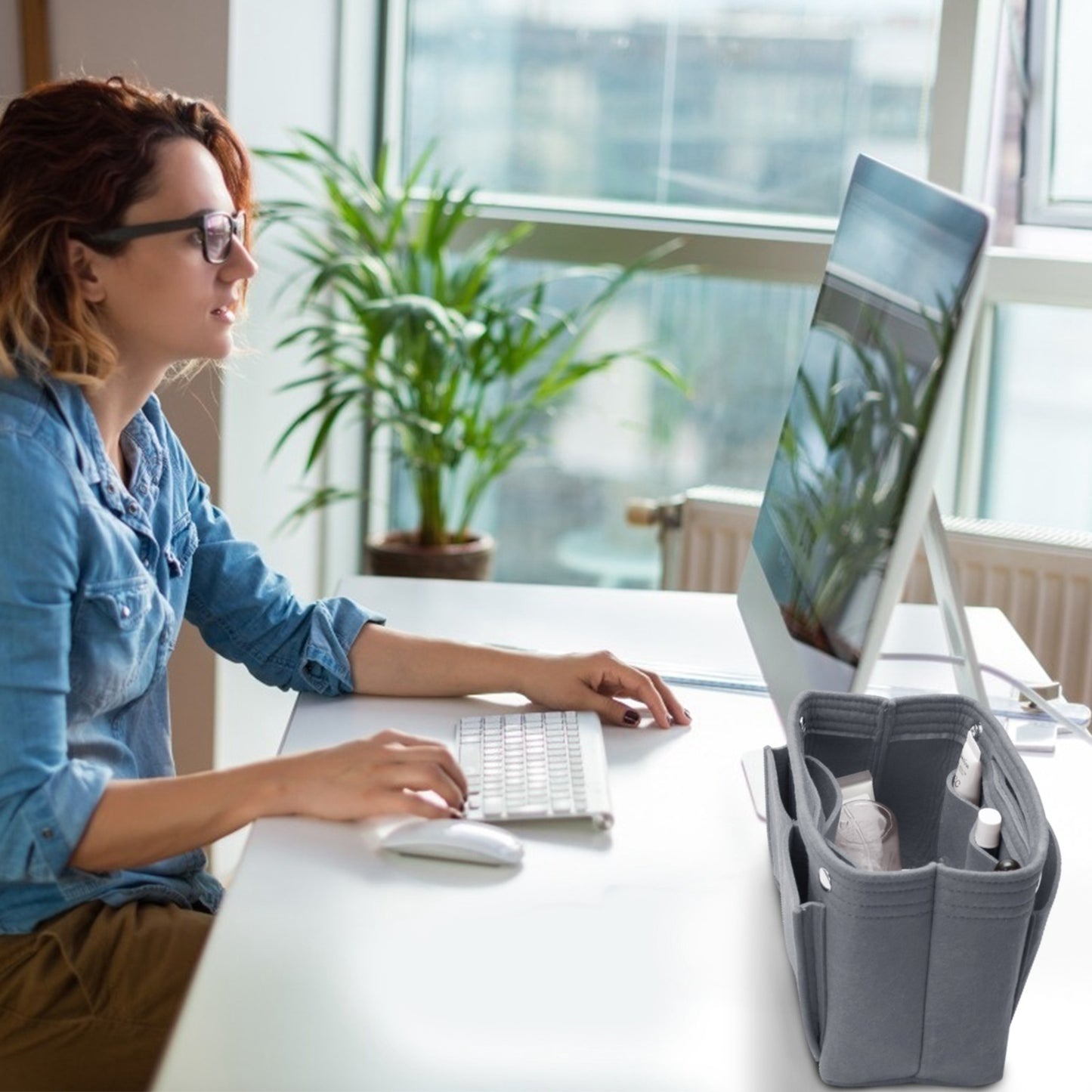 Felt Handbag Insert Organizer Purse Tote Shaper Bag in Bag Cosmetic Bag Handbag Purse Organizer