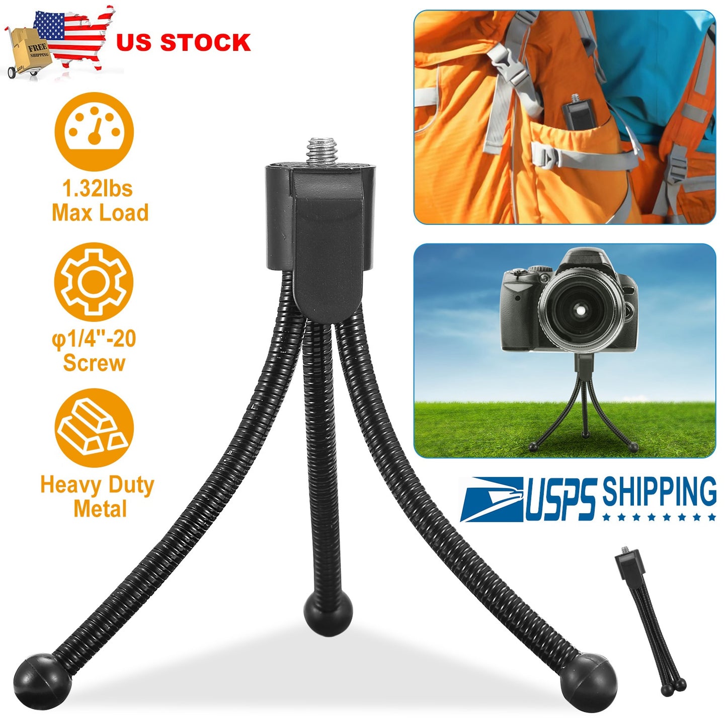 Tripod Stand For Camera Mini Projector Flexible Tripod Holder Heavy Duty Camera Tabletop Mount w/ Anti-slip Feet For Photograph Recording
