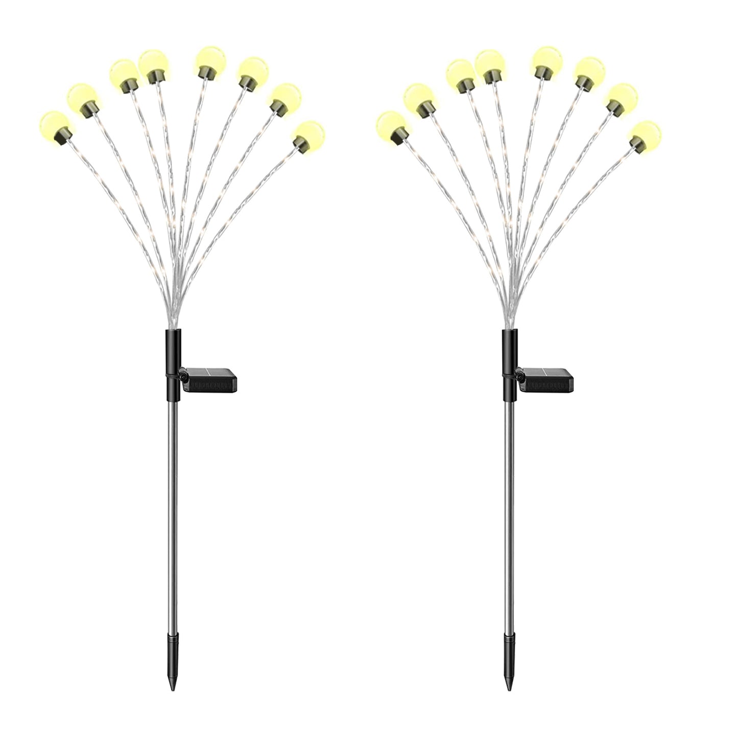 2-Pack Solar Firefly Pathway Stake Lights – IP65 Waterproof Outdoor Decor