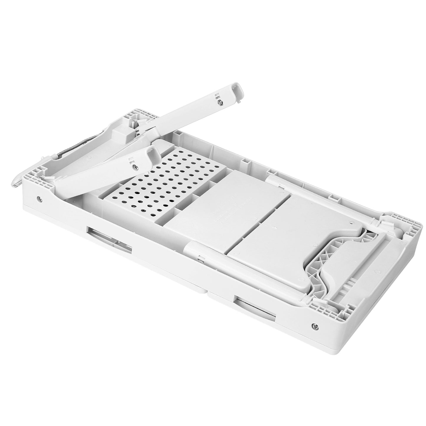 Foldable Laptop Table Bed Notebook Desk w/Cooling Fan Mouse Board LED light 4 x USB Ports Breakfast Snacking Tray with Storage Groove For Home Office