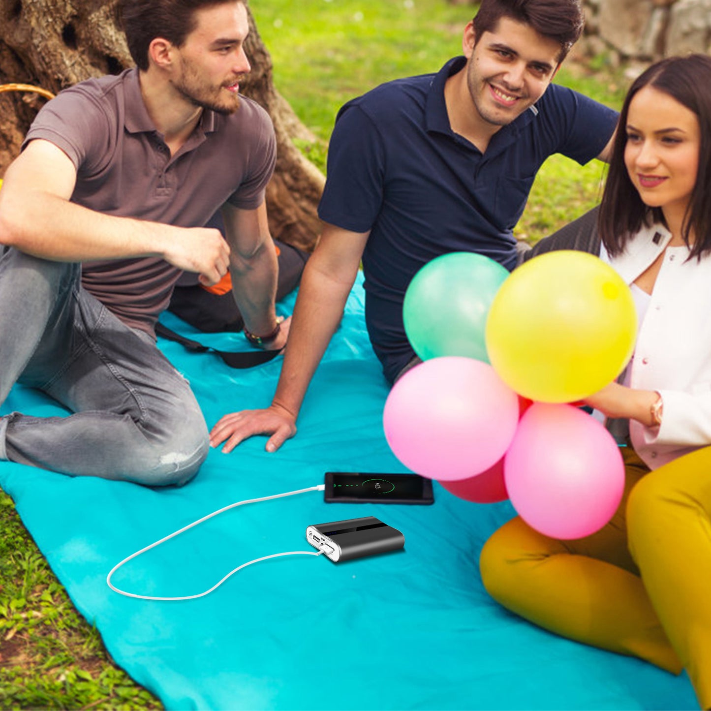 12000mAh Portable Charger with Dual USB Ports 3.1A Output Power Bank Ultra-Compact External Battery Pack Fast Charging for IOS Phone Samsung Xiaomi ZT