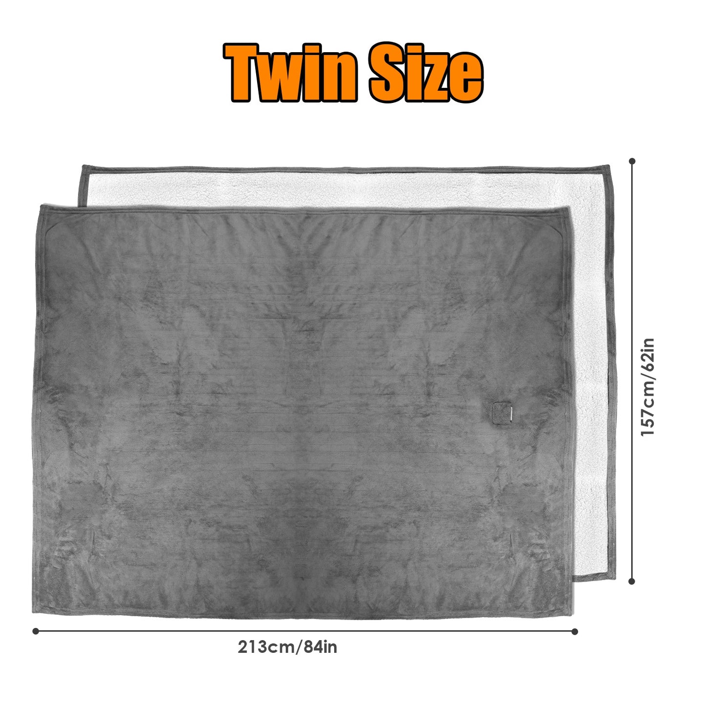 Electric Heated Twin Size Fleece Heated Blanket with 10 Heating Levels 10 Hours Auto Off Machine Washable for Home Office Usage 62x84in
