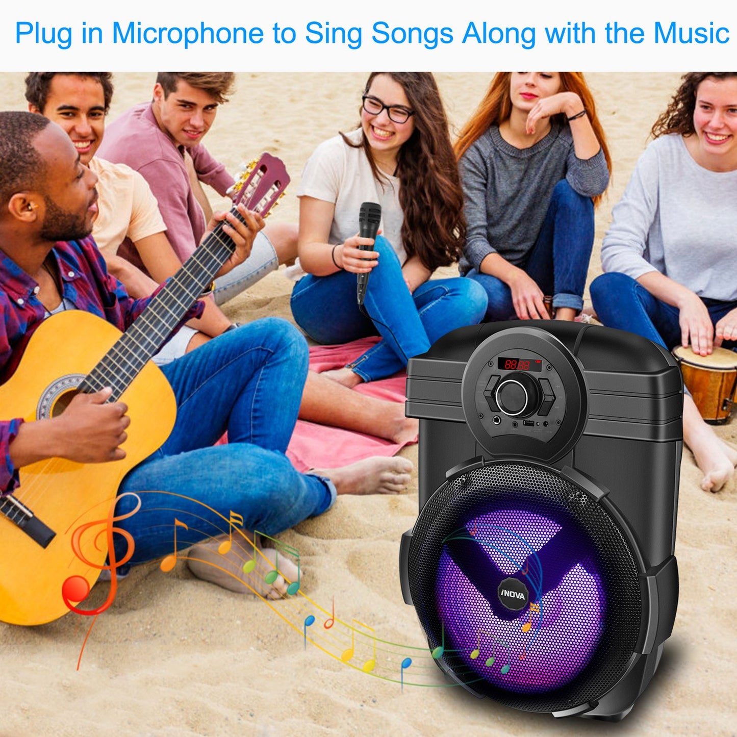 Portable Wireless Party Speaker with Disco Light
