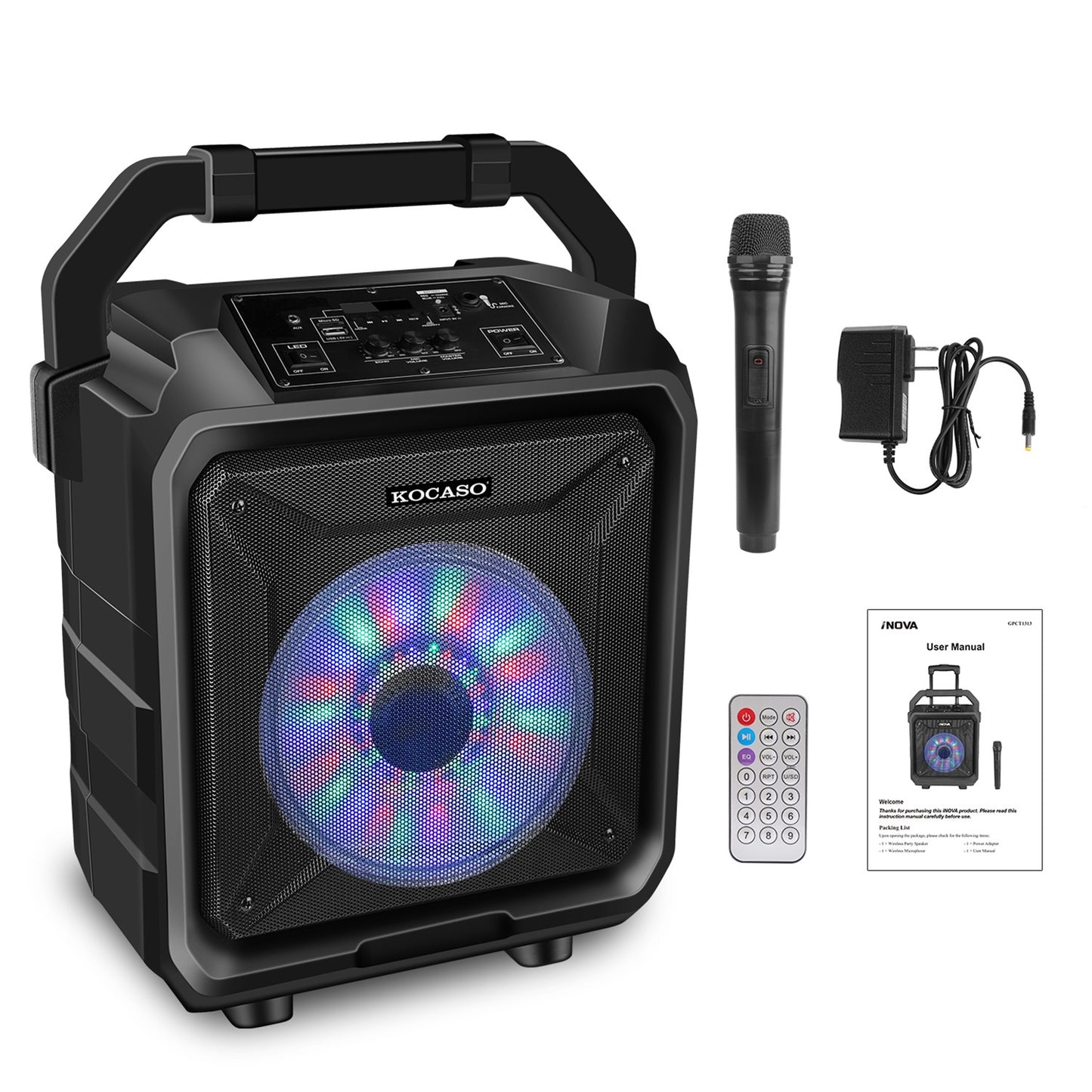Portable Wireless Party Speaker with Disco Lighting