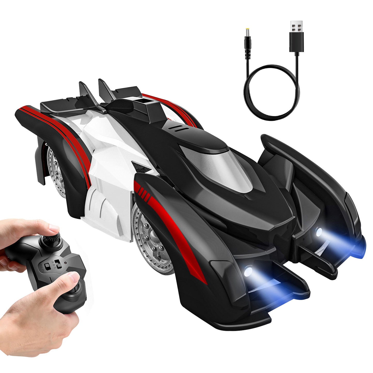 Electric Wall Climbing Car Toy 360¡ Rotating Shunt Car Remote Control Dual Mode RC Car Rechargeable Toy Car with Headlights Taillights Birthday Christ