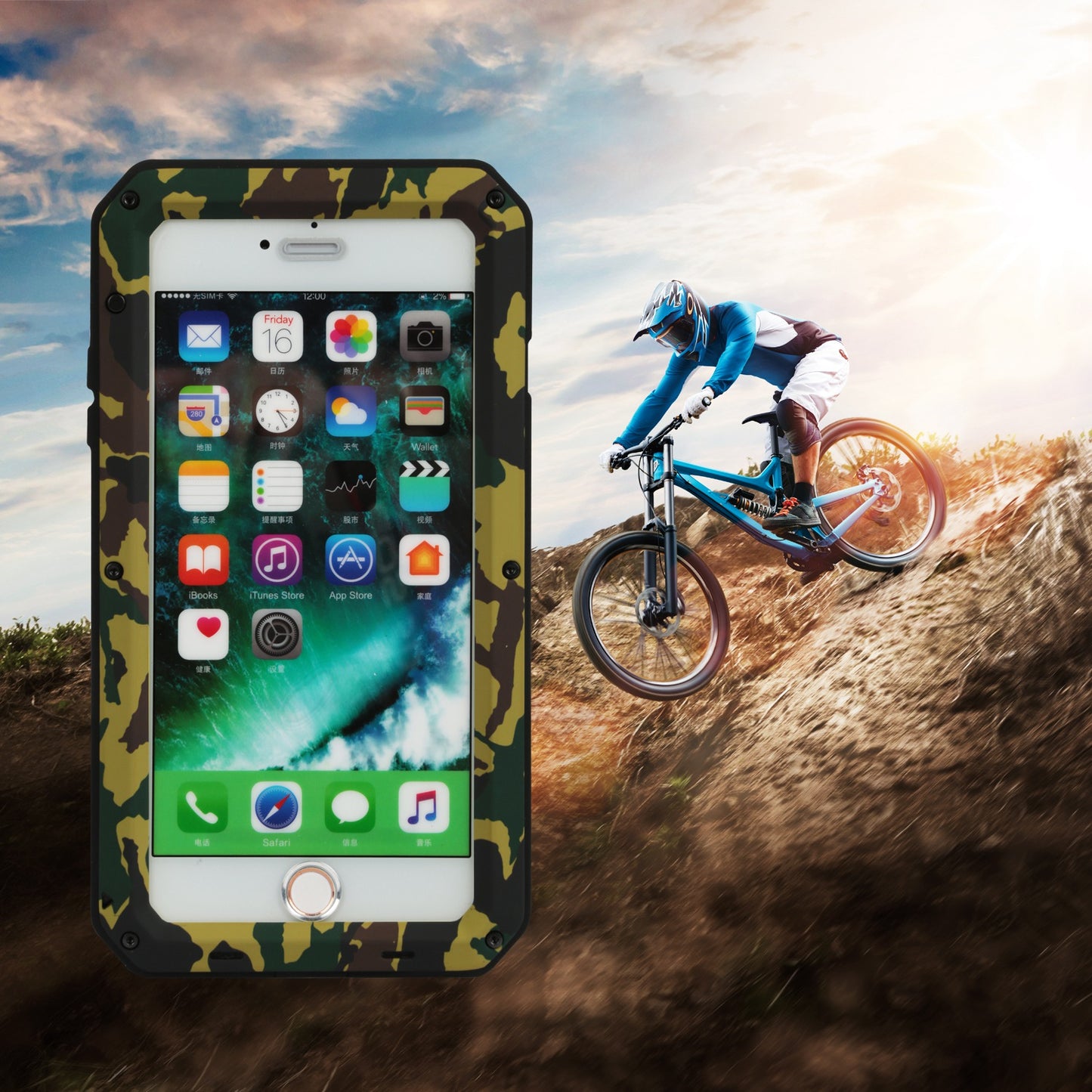 Rugged Shock-Resistant Hybrid Full Cover Case For iPhone 7 Plus