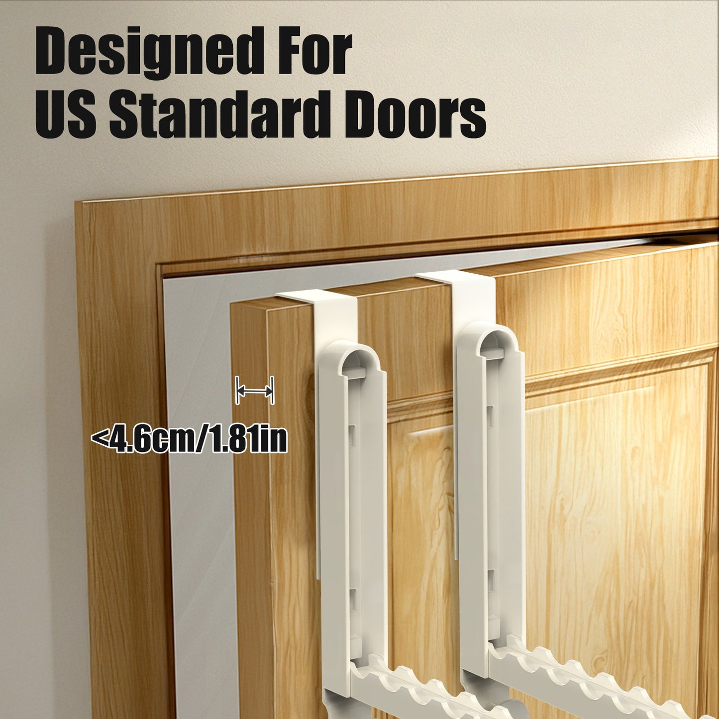 2Pcs Over The Door Hanger Hooks For Clothes Foldable Clothes Drying Rack For Laundry Coats Towels Portable Clothing Hanger Hook For 1.81In Thickness D