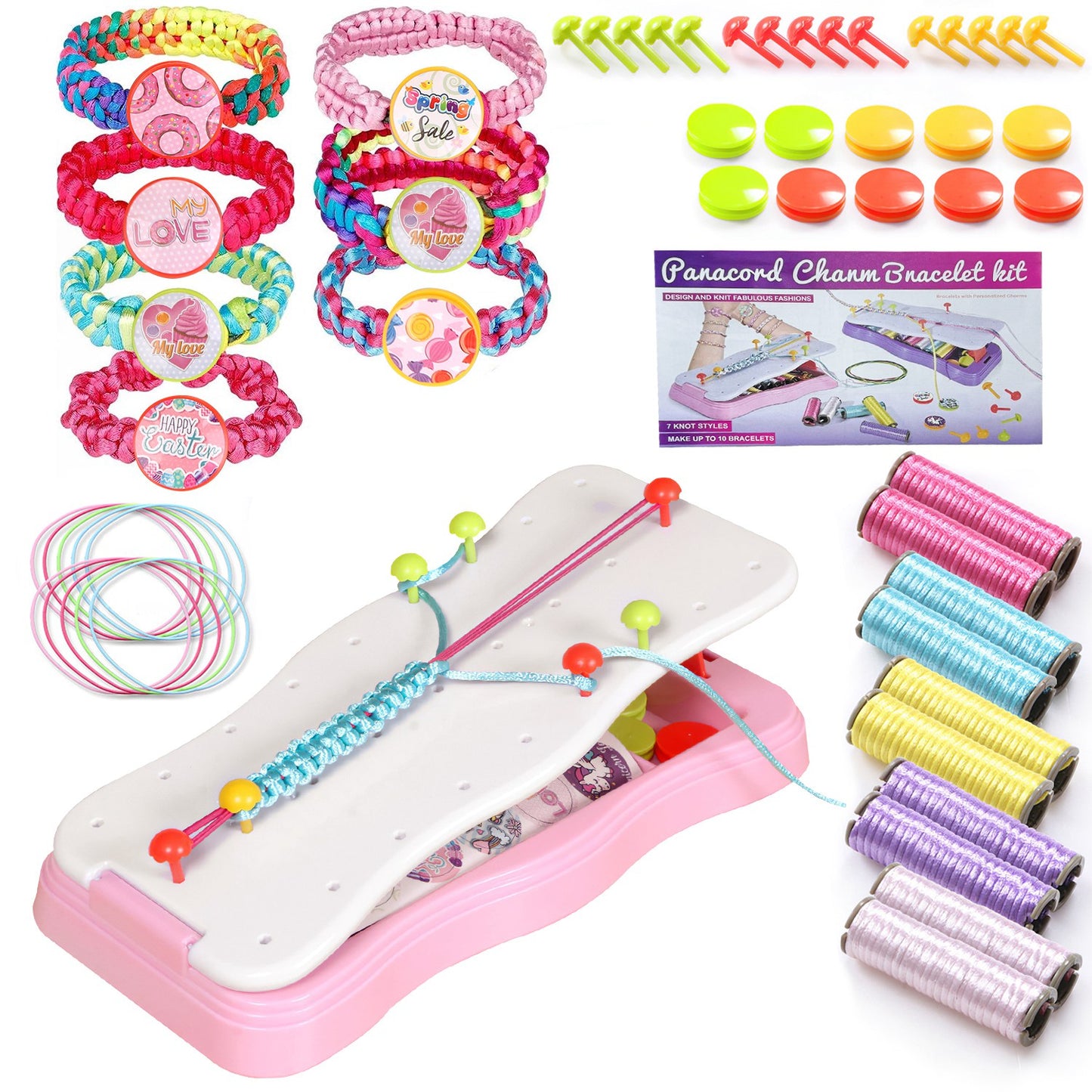 Bracelet Making Kit DIY Arts and Crafts Toys Kids Travel Activity Set Birthday Gifts For 6 7 8 9 10 11 12 Year Old Girls