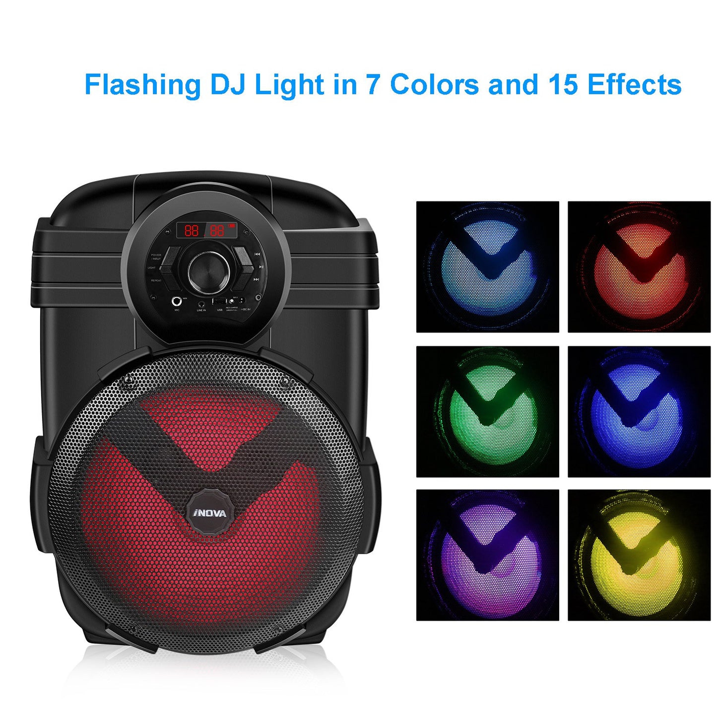 Portable Wireless Party Speaker with Disco Light