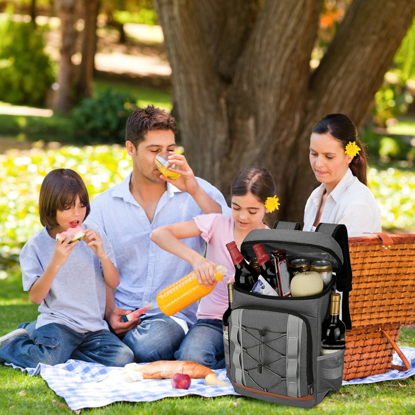 Cooler Backpack 36 Can Leakproof Insulated Cooler Backpack with 25L/6.6Gal for Picnic Camping BeachÊHiking Fishing Travel
