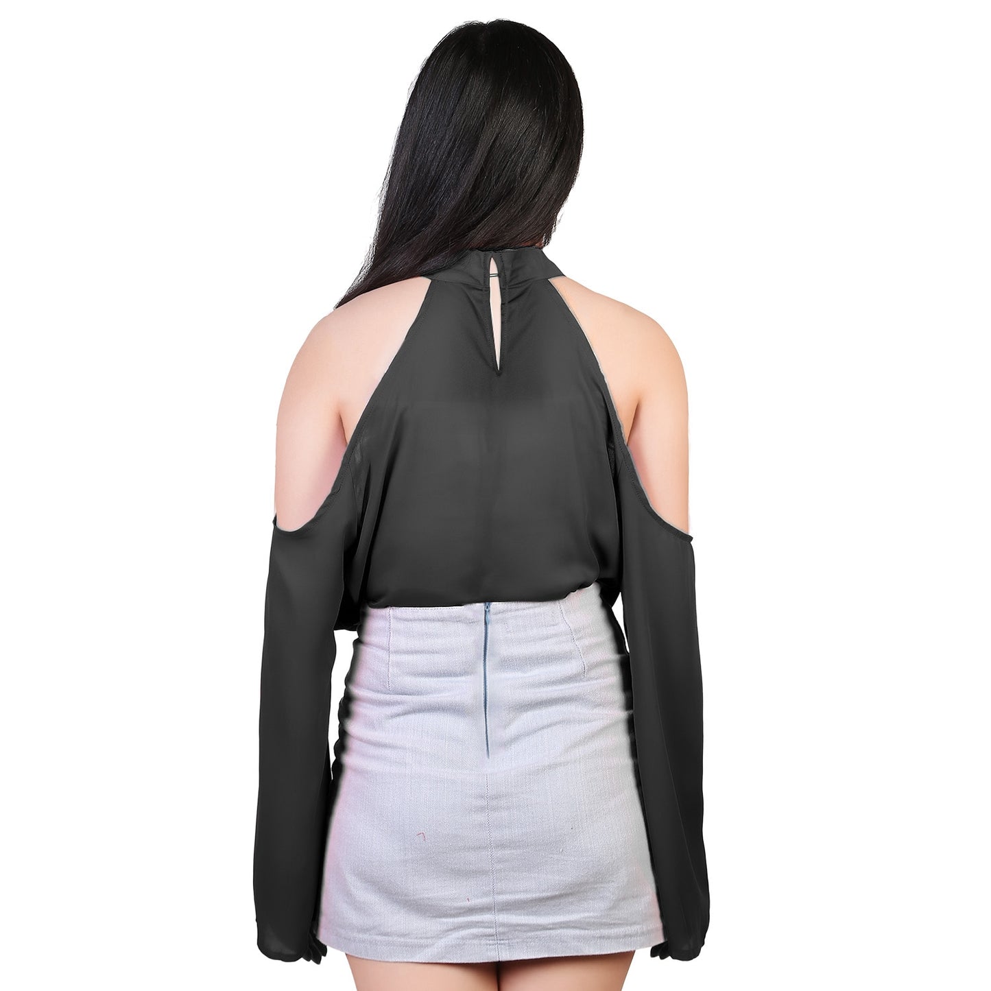 Women\'s Sexy Off The Shoulder Blouses Cold Shoulder Tops V-Neck Long Sleeve T-Shirt Solid Color Summer