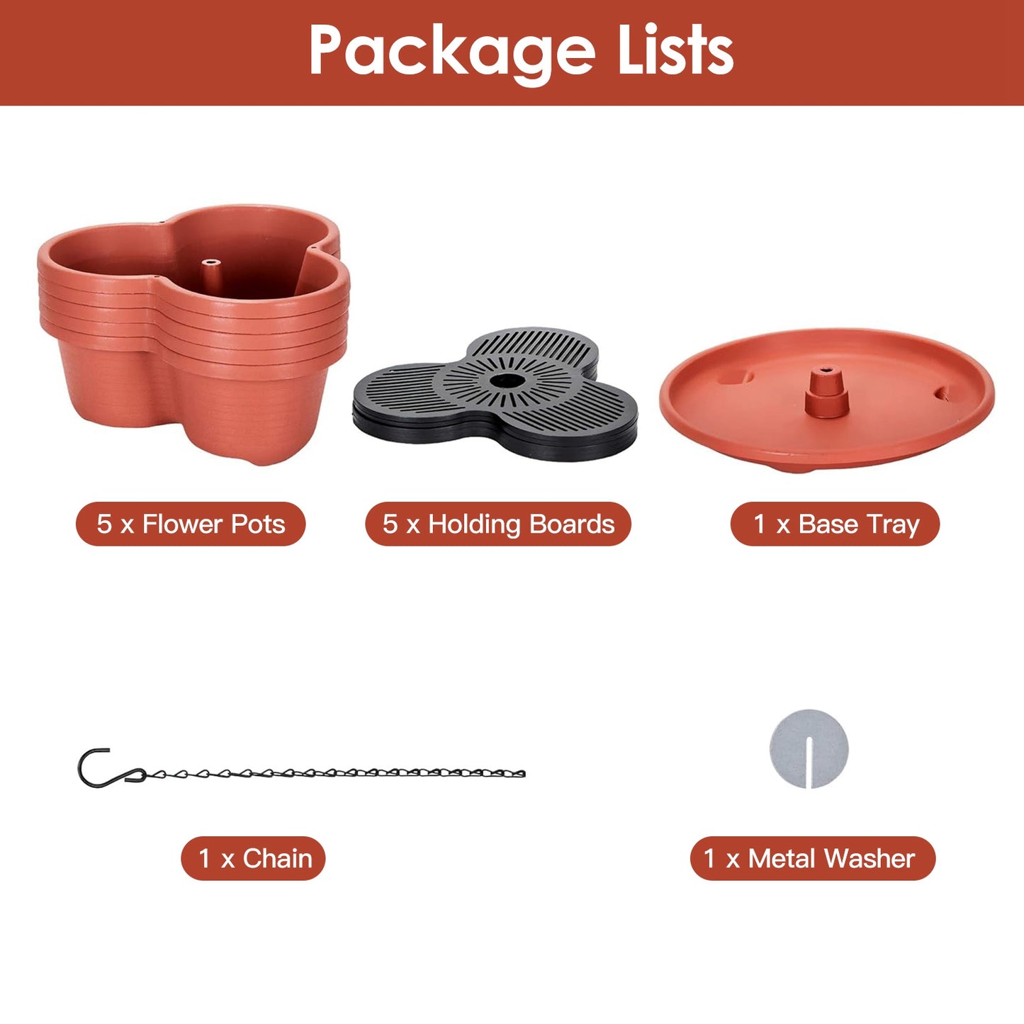 5 Tier Vertical Stackable Planter Garden Tower Stackable PlanterÊOutdoor Gardening Pots for Strawberries Flowers Herbs Vegetables