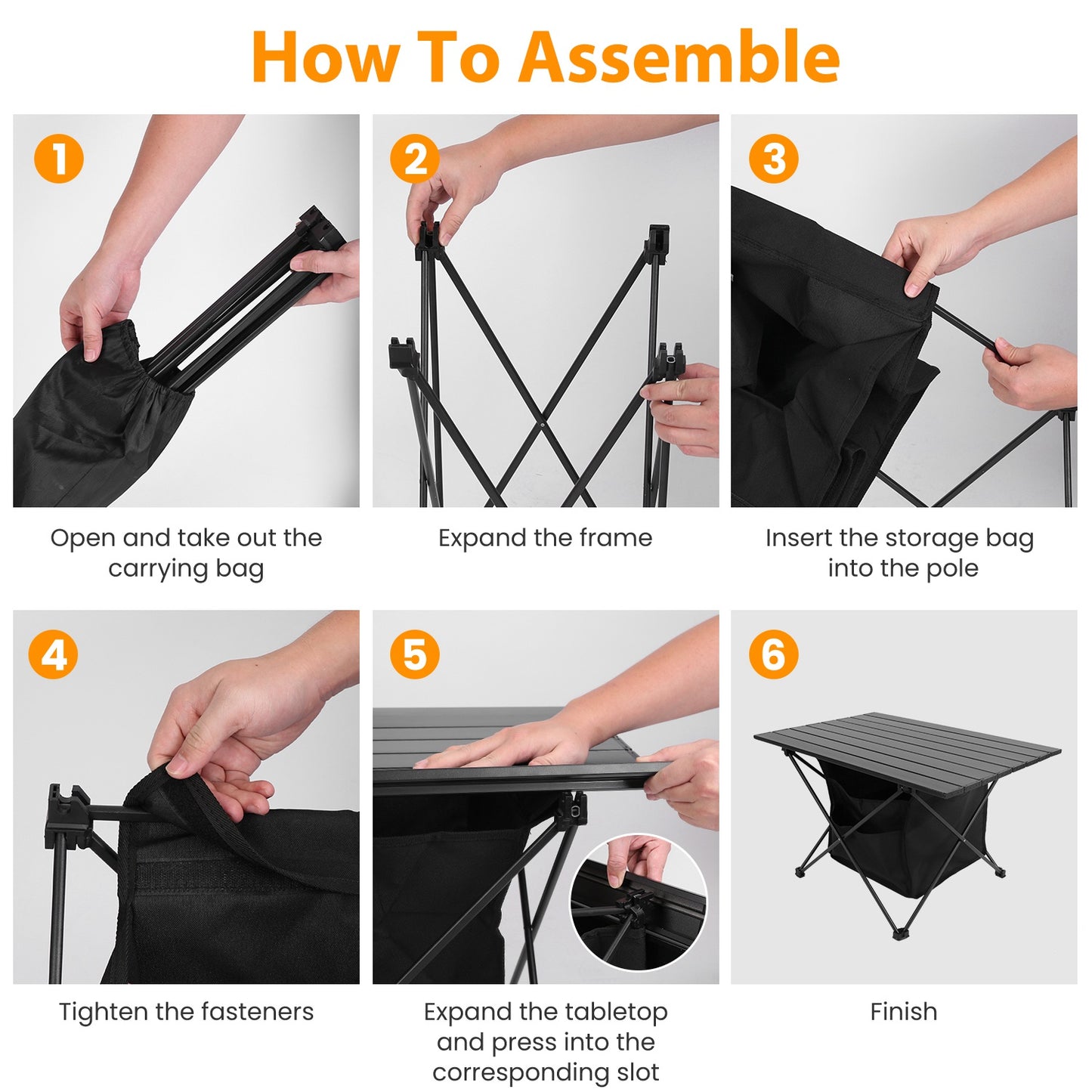 Foldable Camping Table With Storage Basket Rustproof Portable Aluminum Alloy Roll-Up Camping Table With Carrying Bag For Camping Hiking BBQ Picnic Fis