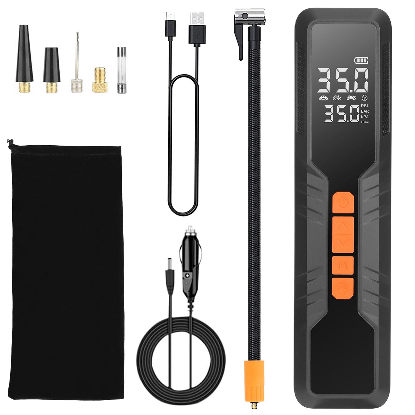150PSI Portable Tire Inflator Cordless Digital Air Compressor Compact Air Pump with 5 Inflation Modes 3 Light Modes Emergency Power Bank