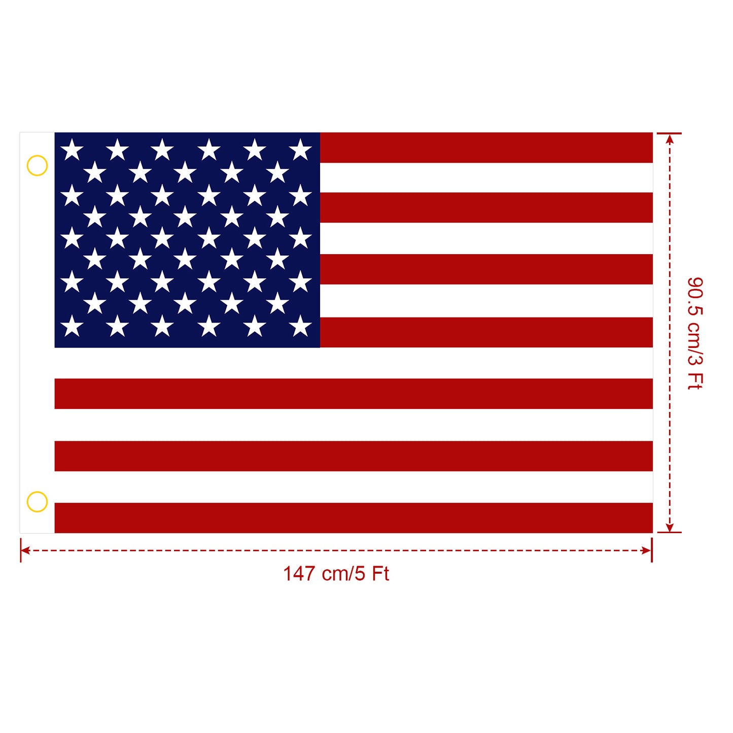 4 Pcs 3 x 5 Ft American US Flags Vivid Color and UV Fade Resistant Canvas Header Double Stitched with Brass Grommets for Indoor Outdoor