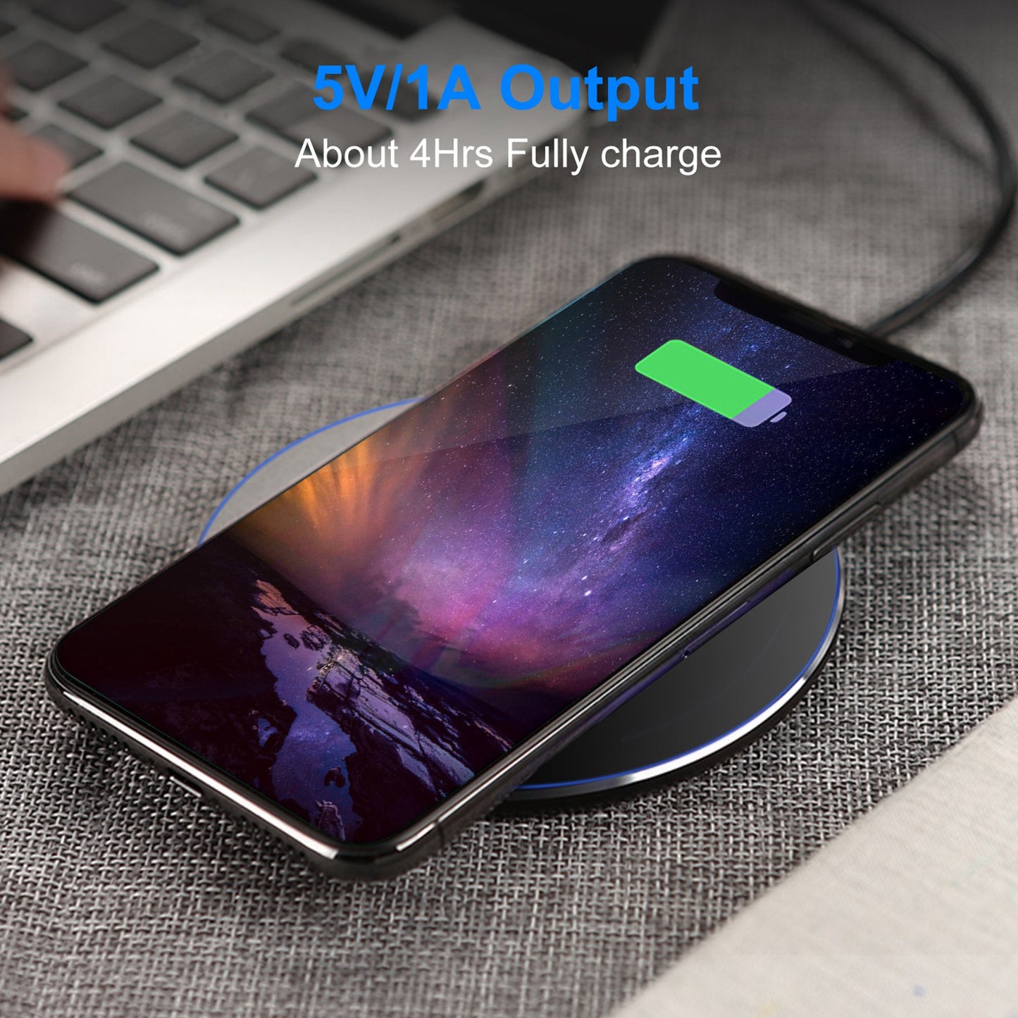 Wireless Charger Qi-Certified Ultra-Slim 5W Charging Pad for iPhone XS MAX/XR/XS/X/ 8/8 Plus/ Galaxy S10 /S9 /S8 +/ S7 /Blackberry
