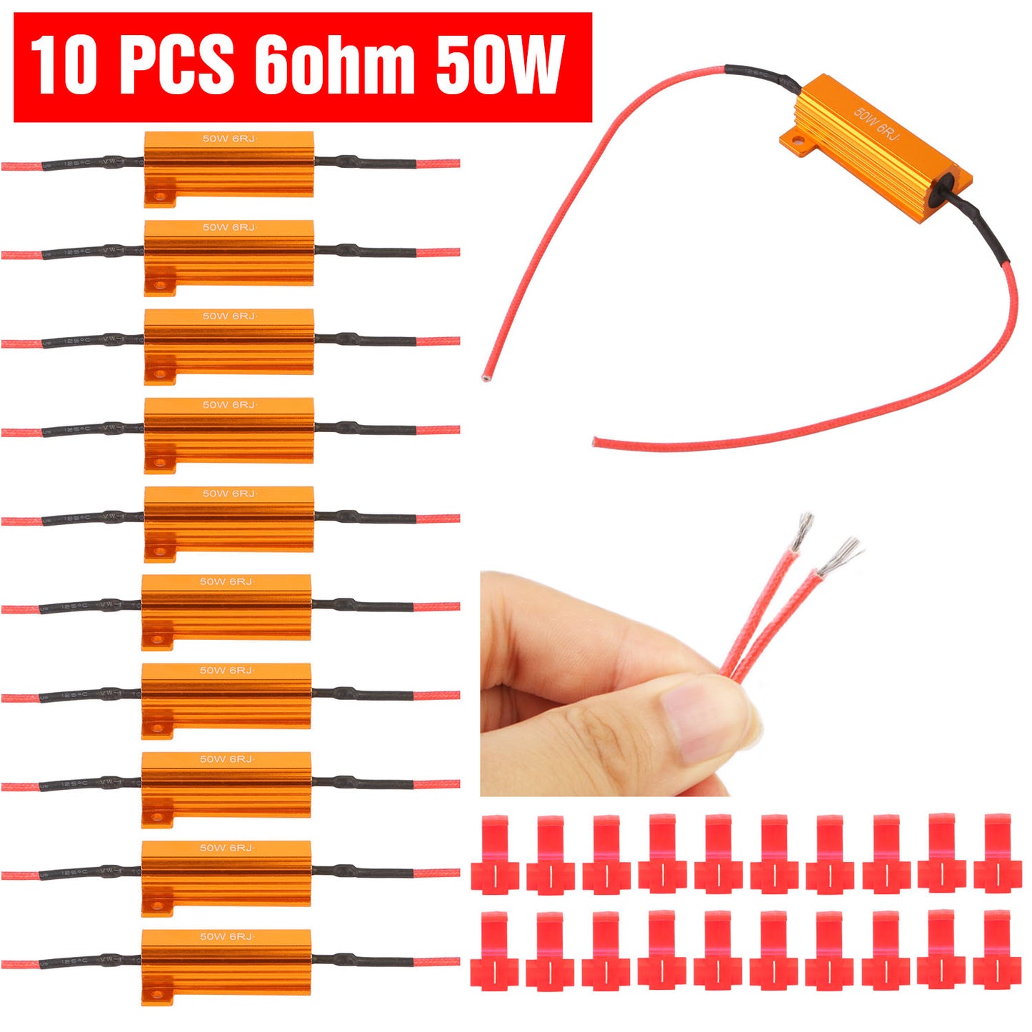 10 PIC 50W 6 ohm Load Resistor Set with 20 T-Taps