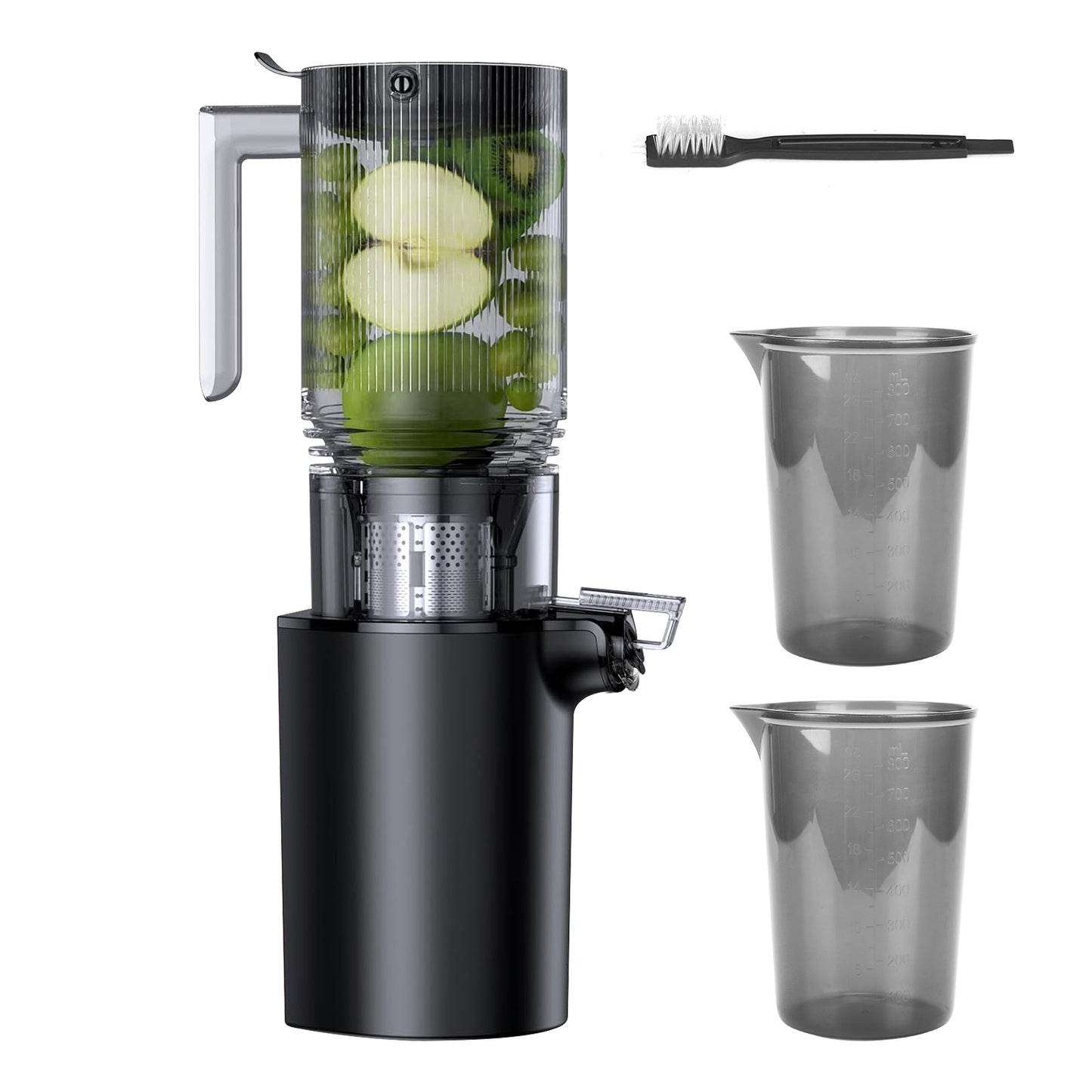 Cold Press Juicer Machine With 3.93In Feed Chute Fit Whole Fruits Vegetable 250W Slow Masticating Juicer With Reverse Function 2 Containers Easy To Cl