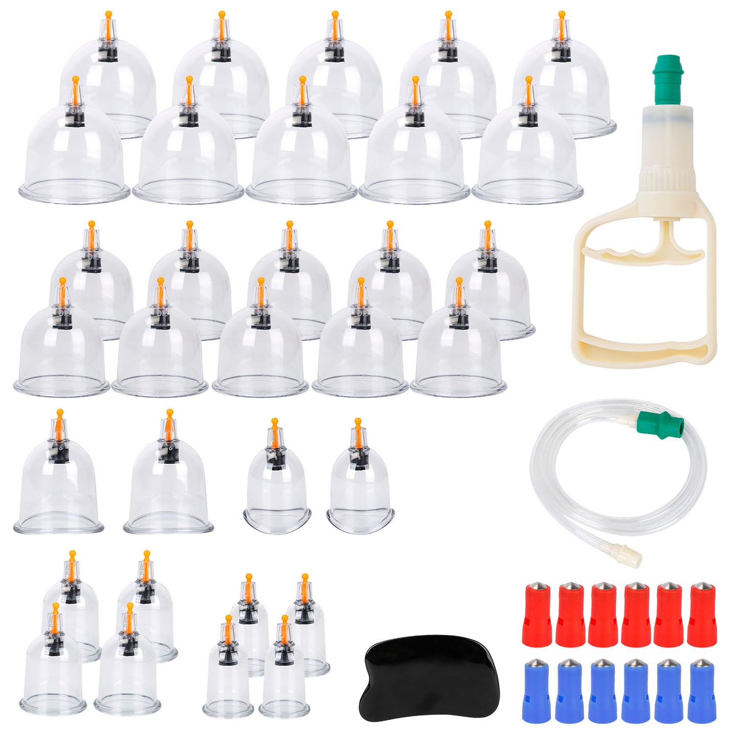 32 Cups Chinese Massage Therapy Cupping Set Body Vacuum Suction Kit Acupoint Massage Kit