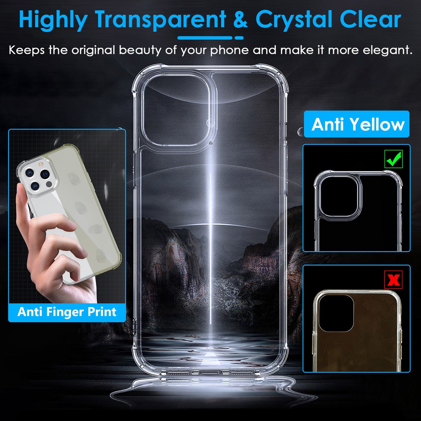 ShockproofÊClear Phone Case Soft TPU Transparent Phone Cover Anti-Shock Ultra-Thin Phone Case Cover Fit for iPhone 14/14Plus/14Pro/14Pro Max/13/13Pro/