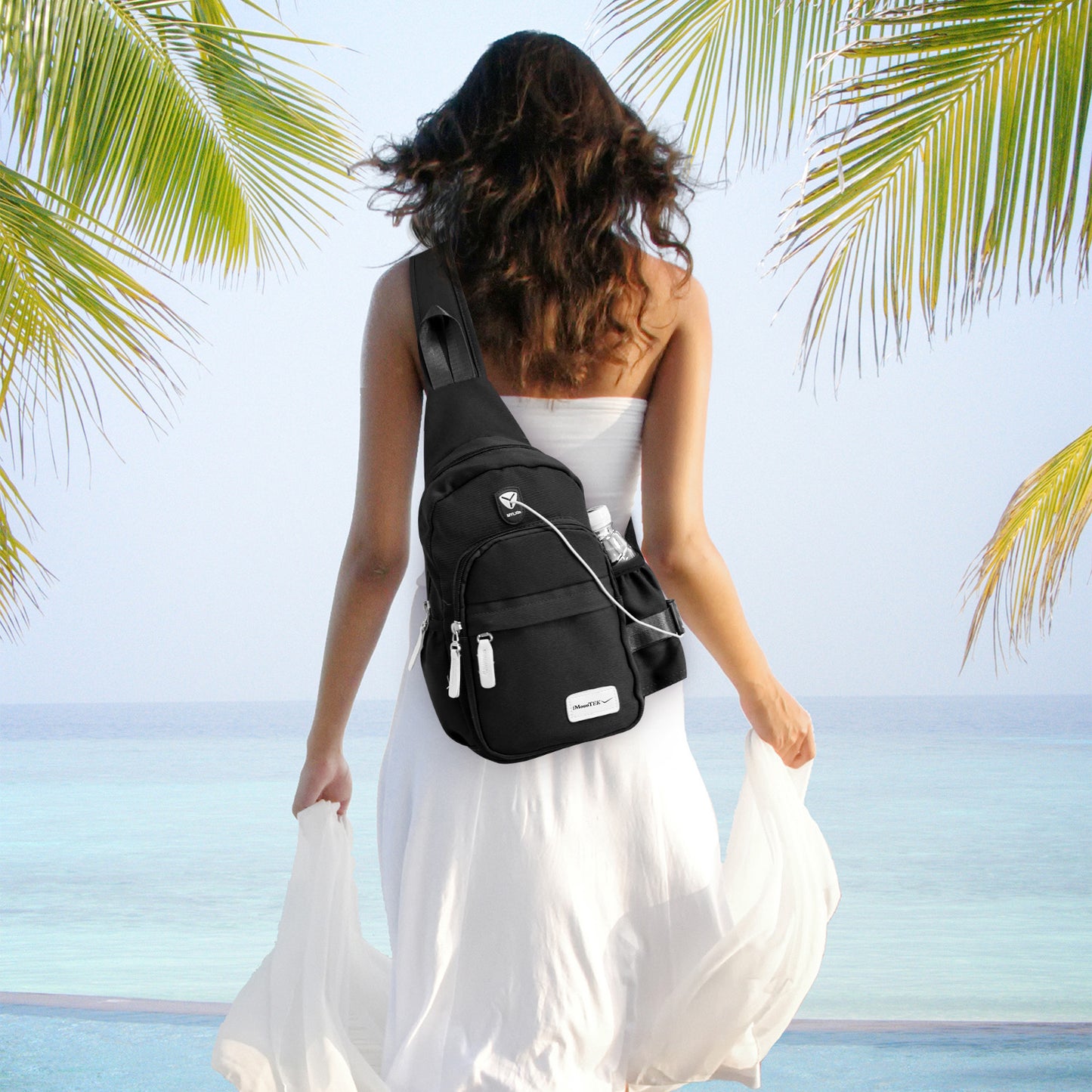 Unisex Sling Backpack Nylon Chest Shoulder Crossbody Bag Travel Sports Cycle Knapsack