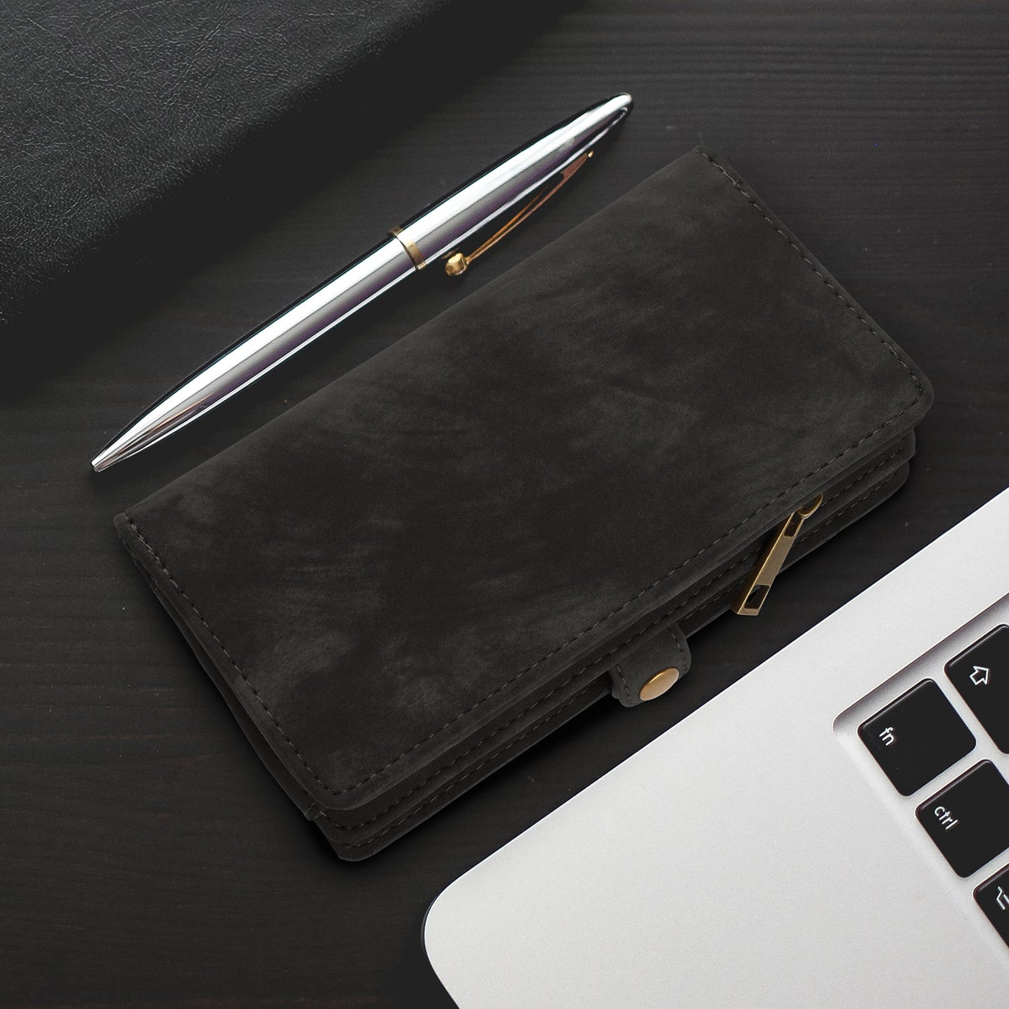 Phone Wallet Case For iPhone 8 Plus Portable Wallet Case 2 in 1 Leather Zipper Magnetic Detachable 15 Card Slots Money Pocket Clutch Cover W/ID Widows