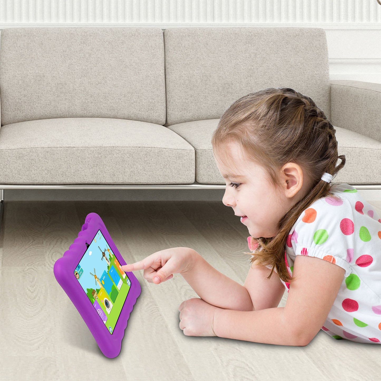 Shock-resistant Silicone Snap-on Case with Stand for 7Ó Tablets