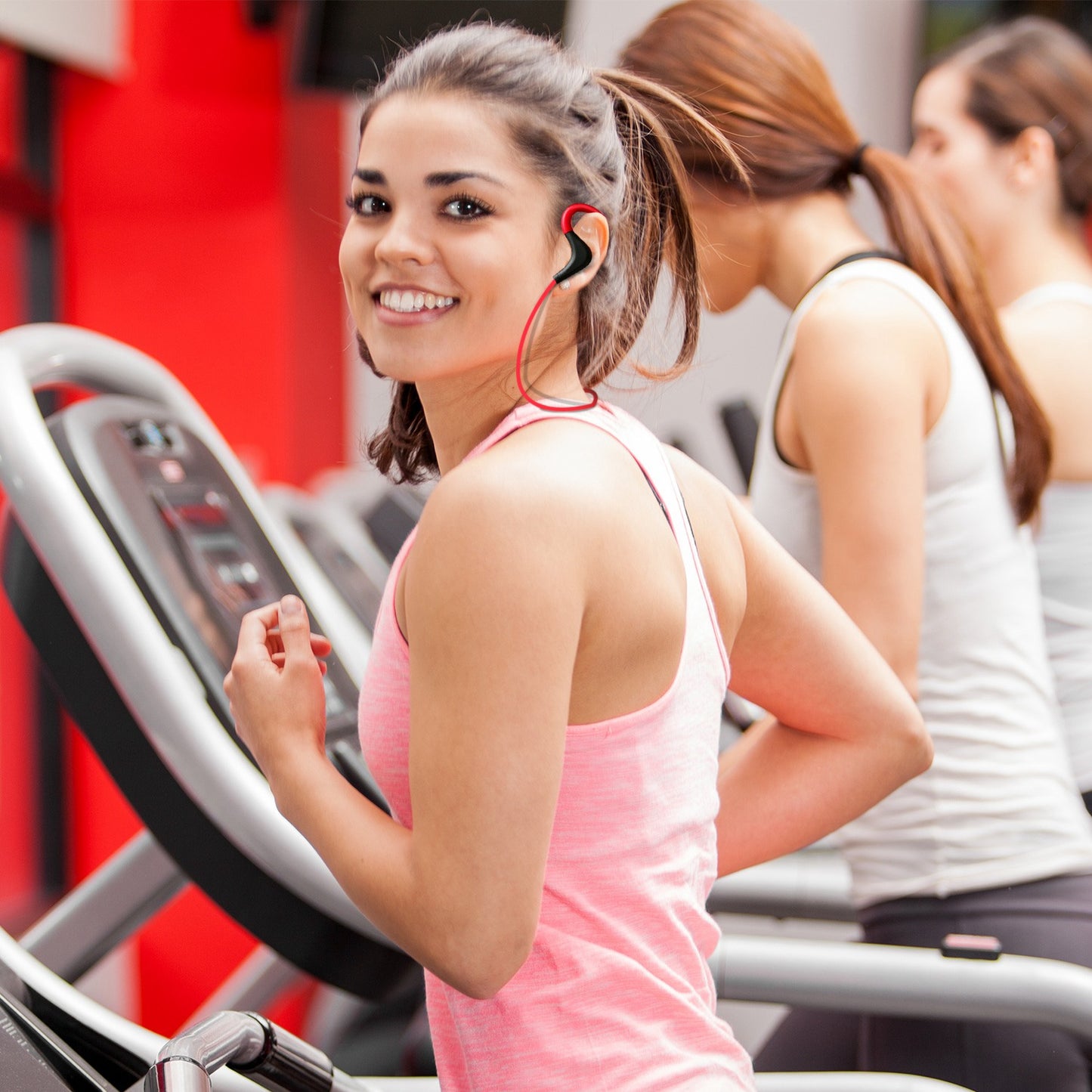 Wireless Headsets V4.1 Sport In-Ear Stereo Headphones Sweat-proof Noise Canceling Earphones Back-Headphone w/Mic Hands-free for Running Hiking Travel