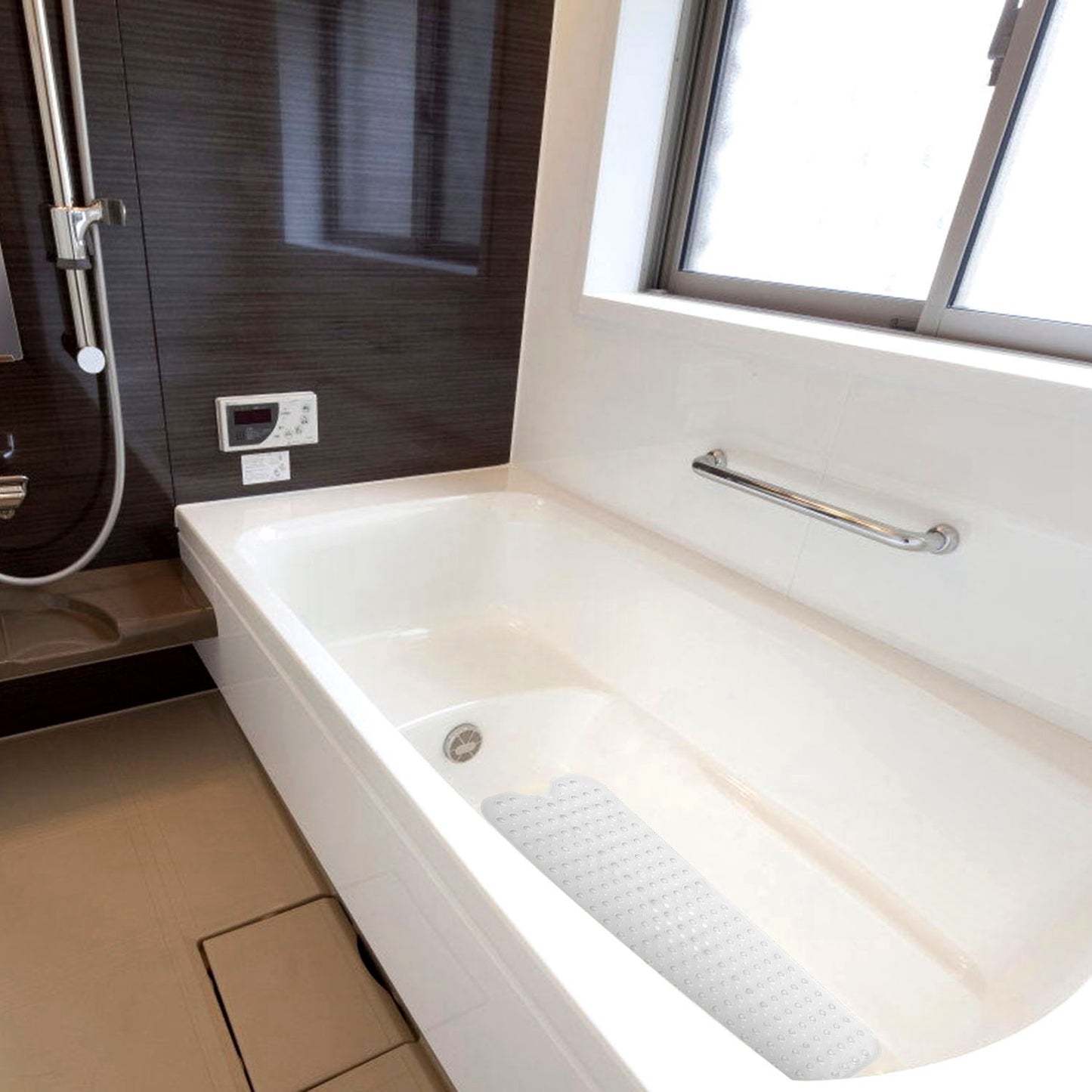 Bath Tub Mat Non-Slip Shower Mat BPA-Free Massage Anti-Bacterial with Suction Cups Washable for Bathroom Kitchen Pool