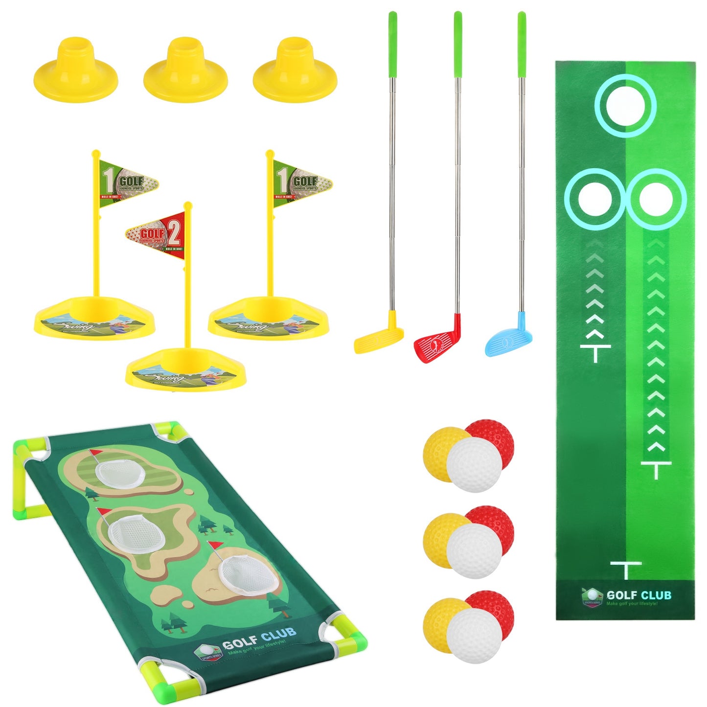 Toddler Golf Club Toy Set For Boys Girls Aged 3-8Years Old With Retractable Golf Clubs Indoor Outdoor Educational Kids Toys Golf Sport Birthday Christ