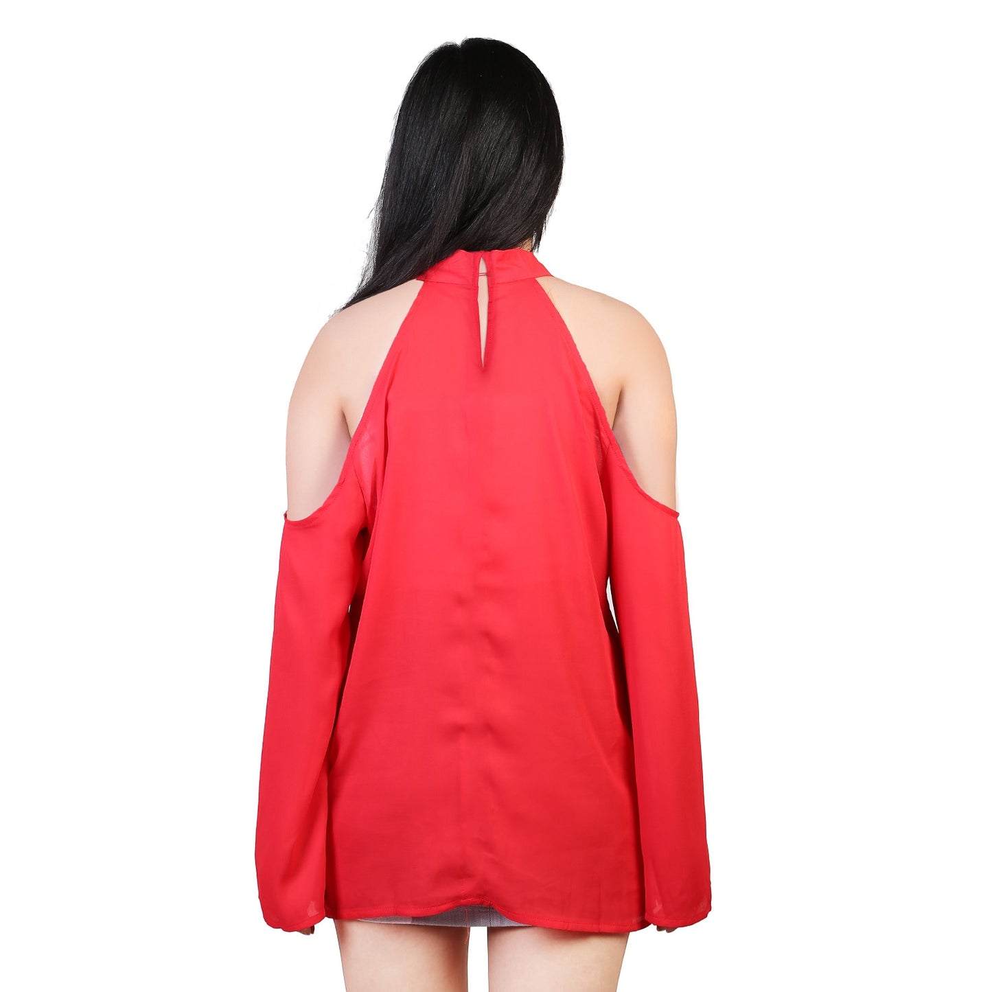 Women\'s Sexy Off The Shoulder Blouses Cold Shoulder Tops V-Neck Long Sleeve T-Shirt Solid Color Summer