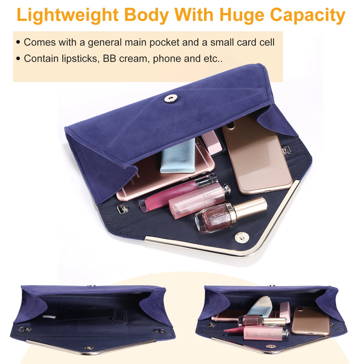 Women Clutch Wallet Bags For Party Wedding Soft Handbag Portable Thin Envelop Evening Purse for Bridal Dating