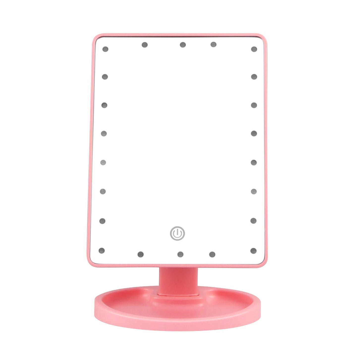 22 LED Lights Rechargeable Cosmetic Mirror 180¡ Rotation Makeup Mirror Touch Control Dimmable Vanity Mirror