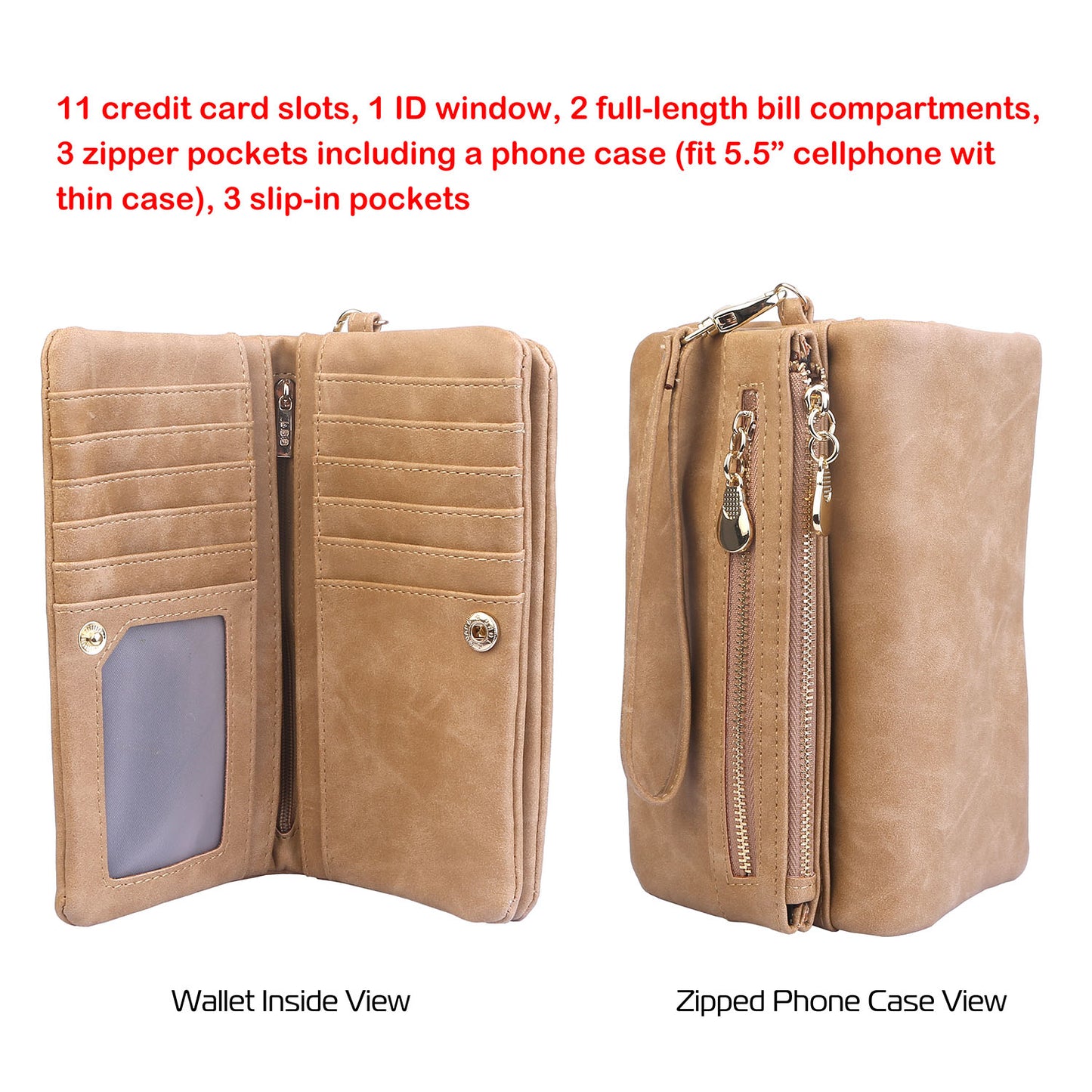 Luxury WomenÕs Leather Clutch Wallet Card Holder Phone Case Purse