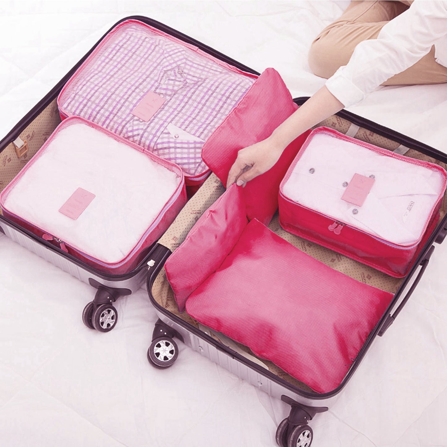 9Pcs Clothes Storage Bags Water-Resistant Travel Luggage Organizer Clothing Packing Cubes for Blouse Hosiery Stocking Underwear