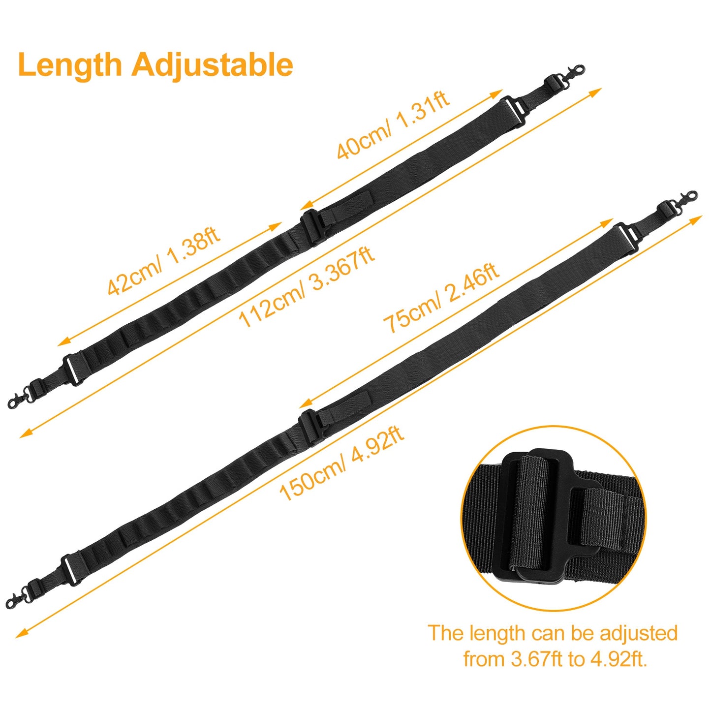 Tactical Shotgun Sling 2 Point Gun Sling Adjustable Shoulder Strap Rifle Shotgun Belts w/ 15-Shell Holders